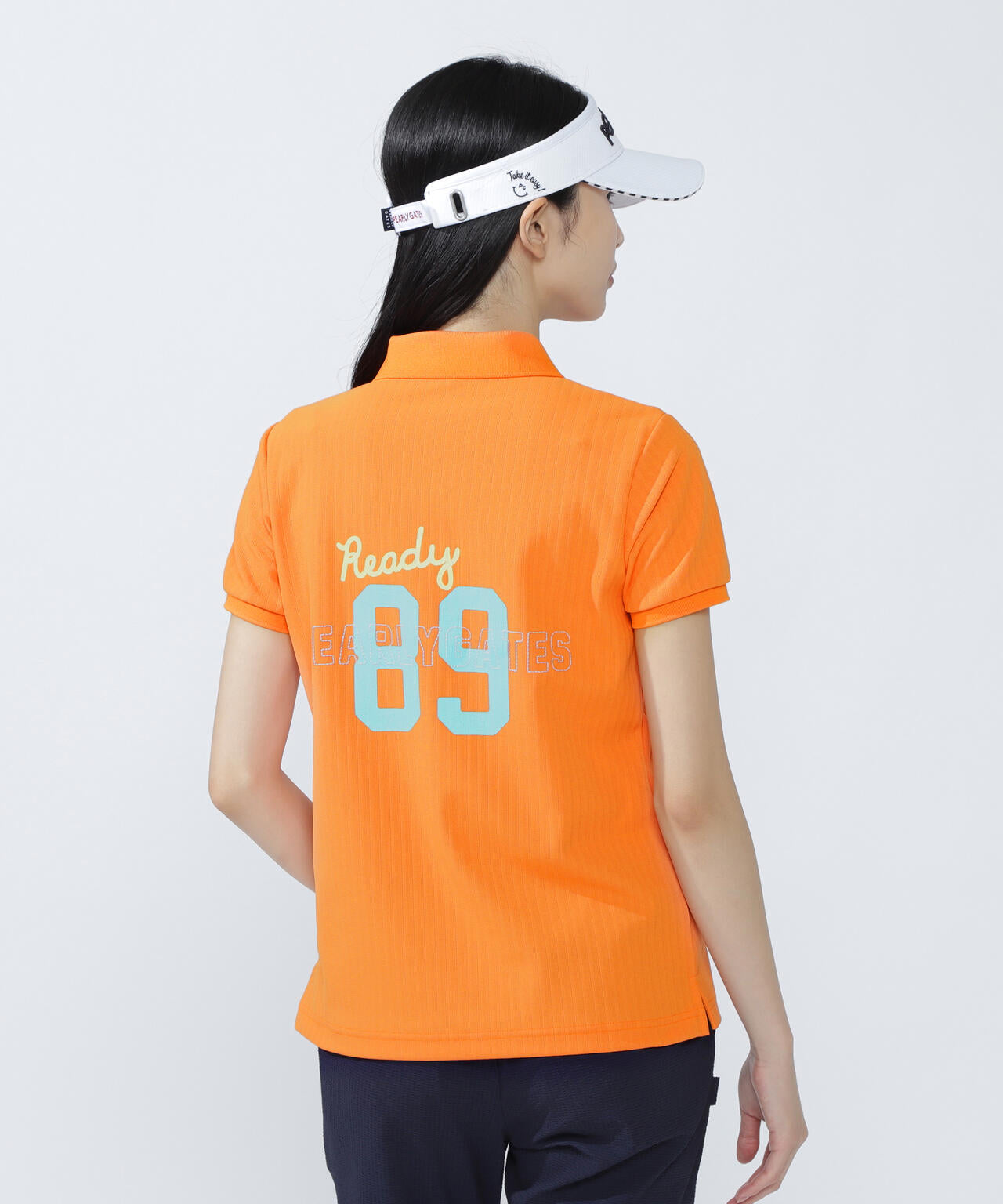 裏カノコストライプ調半袖ポロシャツ