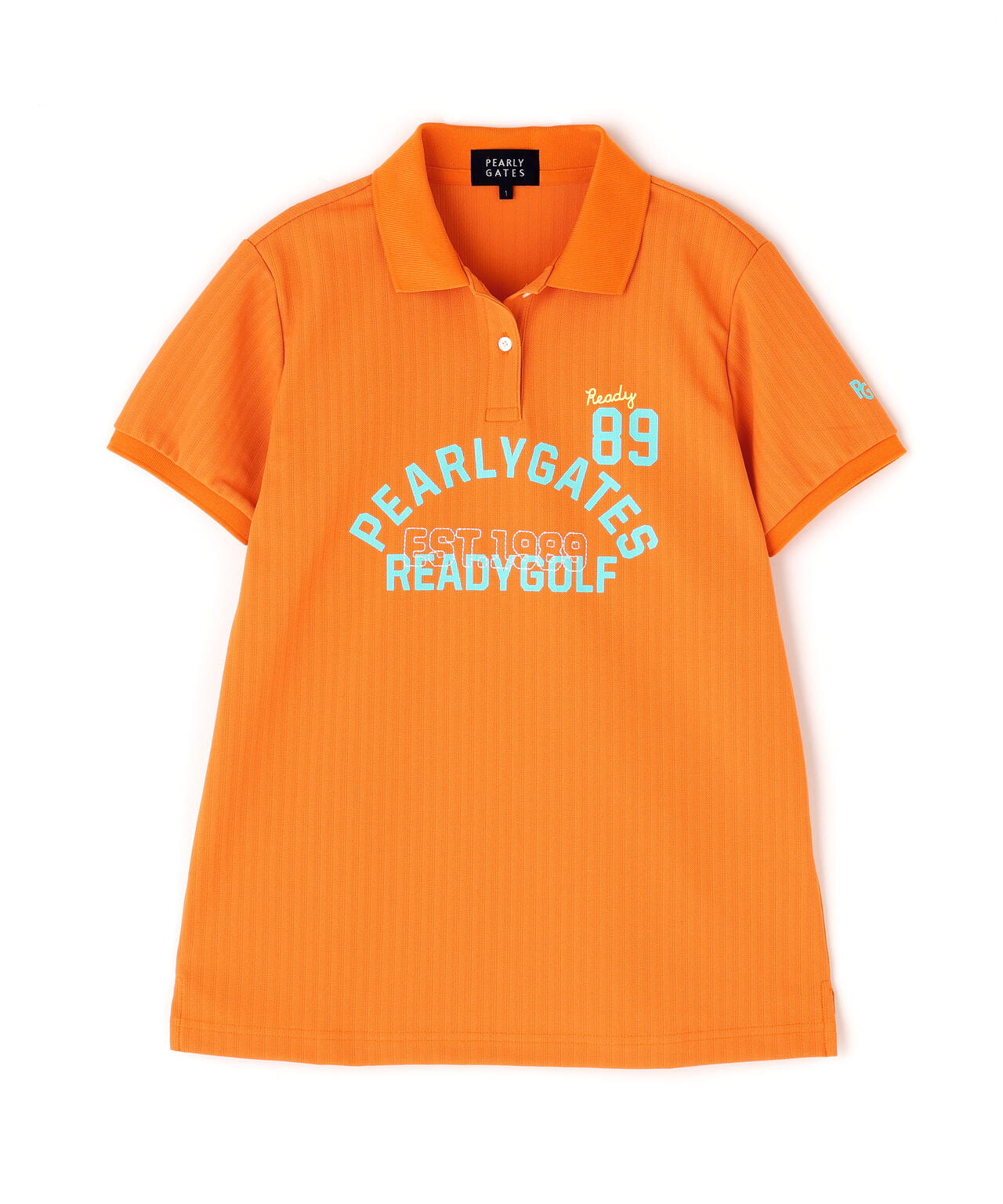 裏カノコストライプ調半袖ポロシャツ