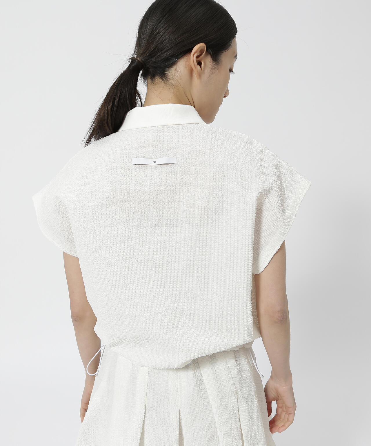 【PGG】【直営店舗&公式オンライン限定】Peストレッチサッカーフレンチスリーブポロシャツ (LADIES)