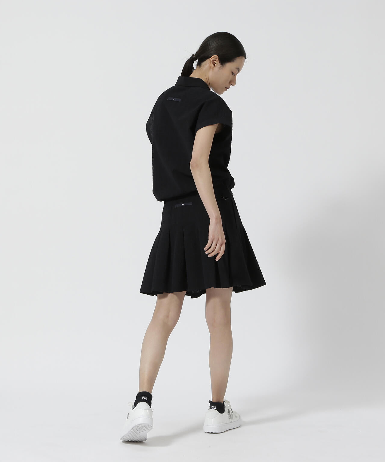 【PGG】【直営店舗&公式オンライン限定】Peストレッチサッカーフレンチスリーブポロシャツ (LADIES)