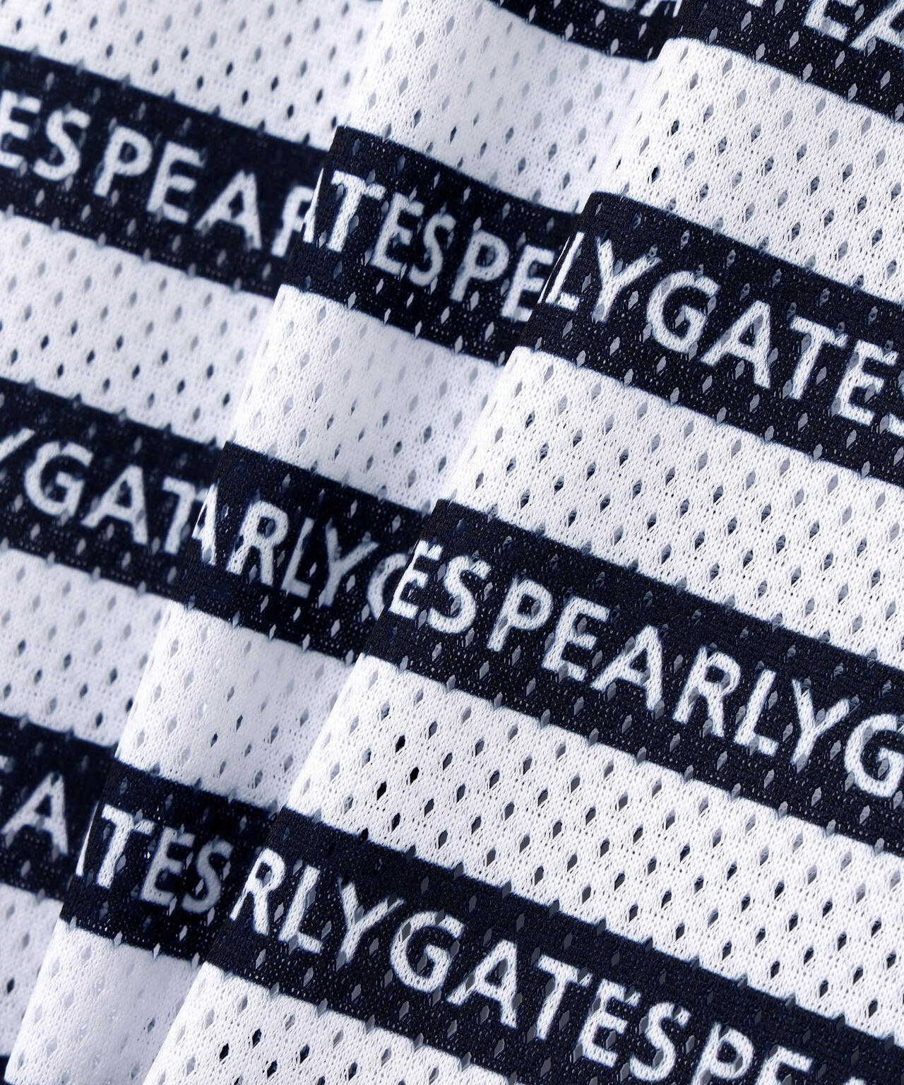 KAZEメッシュ半袖ポロシャツ <ロゴボーダー柄>