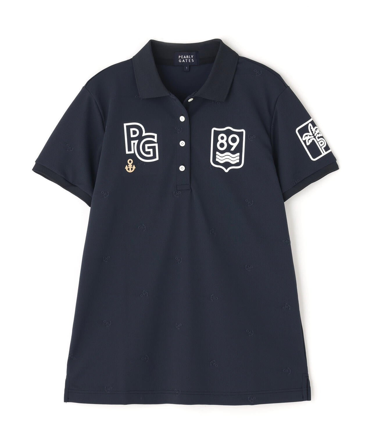 ストレッチカノコアンカージャガード半袖ポロシャツ