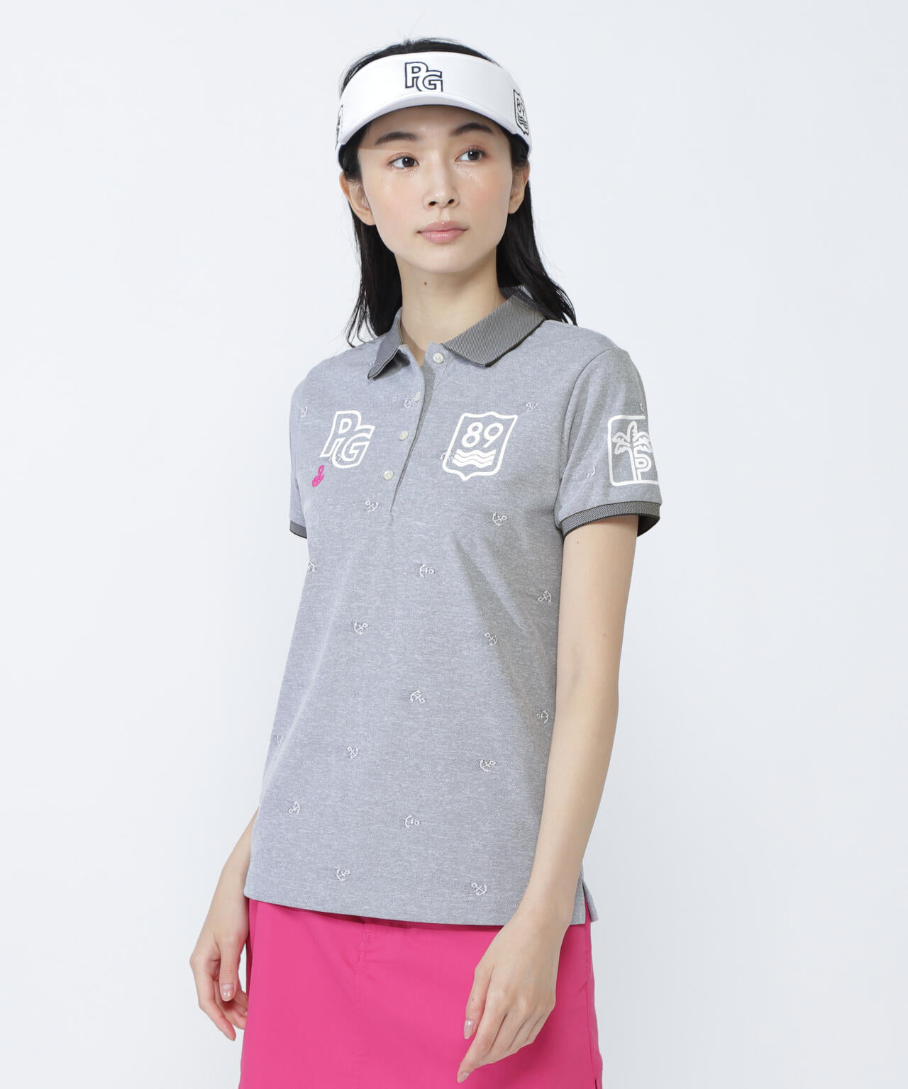 ストレッチカノコアンカージャガード半袖ポロシャツ