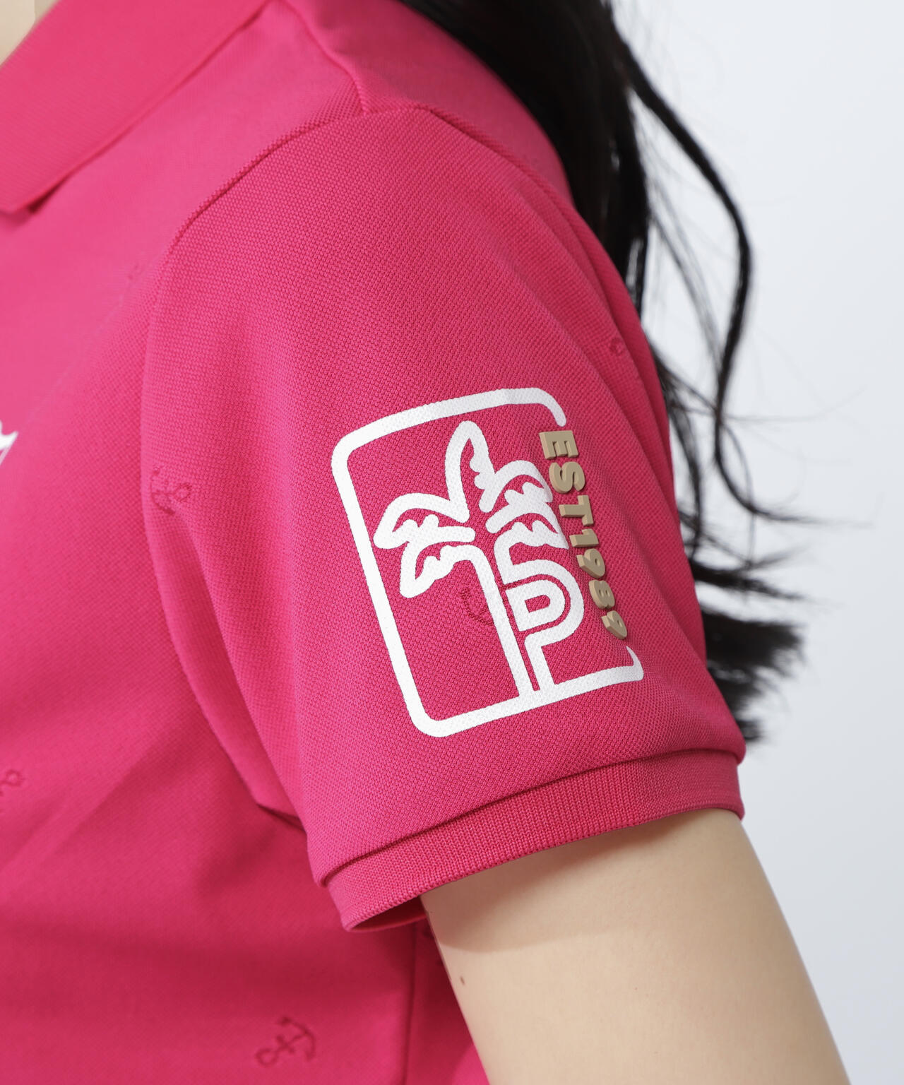 ストレッチカノコアンカージャガード半袖ポロシャツ