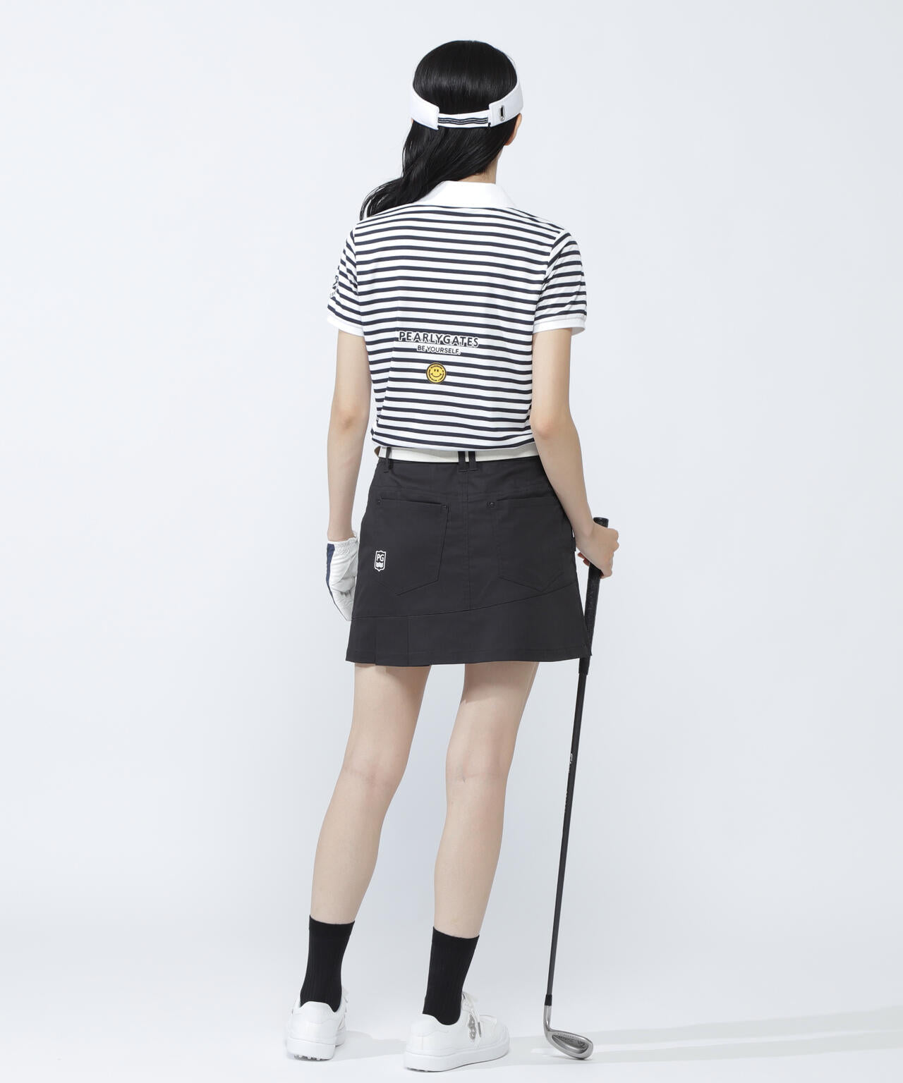 PG is PG ハイゲージストレッチBOXカノコ半袖ポロシャツ <ボーダー柄>