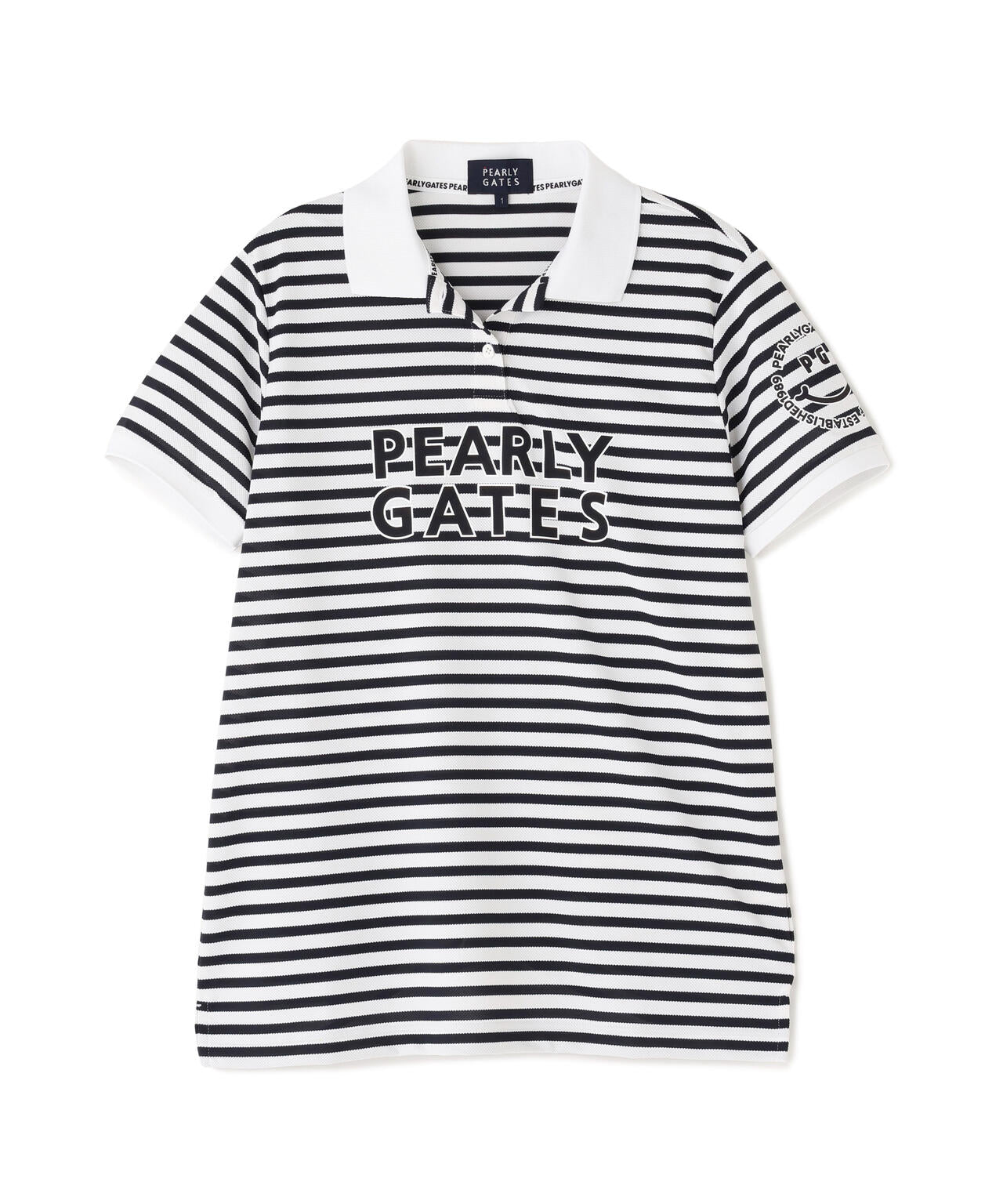 【PG is PG】 ハイゲージストレッチBOXカノコ半袖ポロシャツ <ボーダー柄>