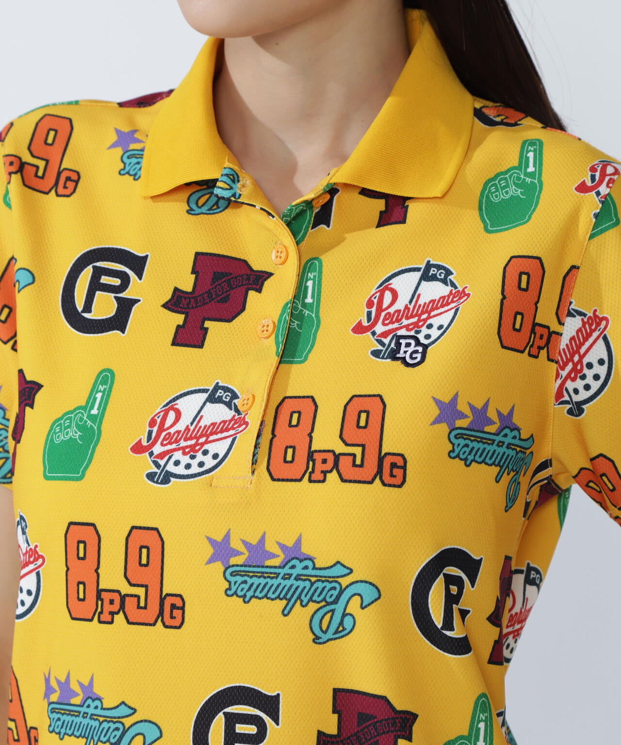 Peストレッチメッシュ半袖ポロシャツ <POPベースボール柄>