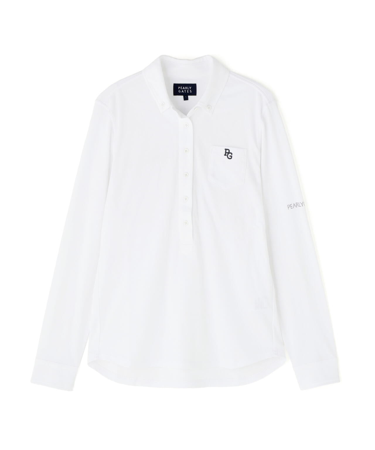 TCドットジャガード長袖ボタンダウンカットソー