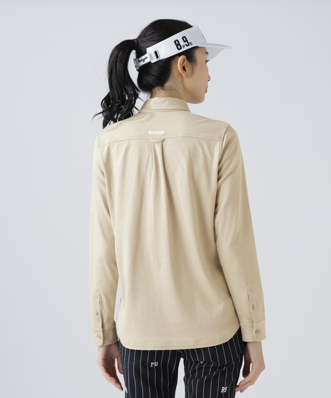 TCドットジャガード長袖ボタンダウンカットソー