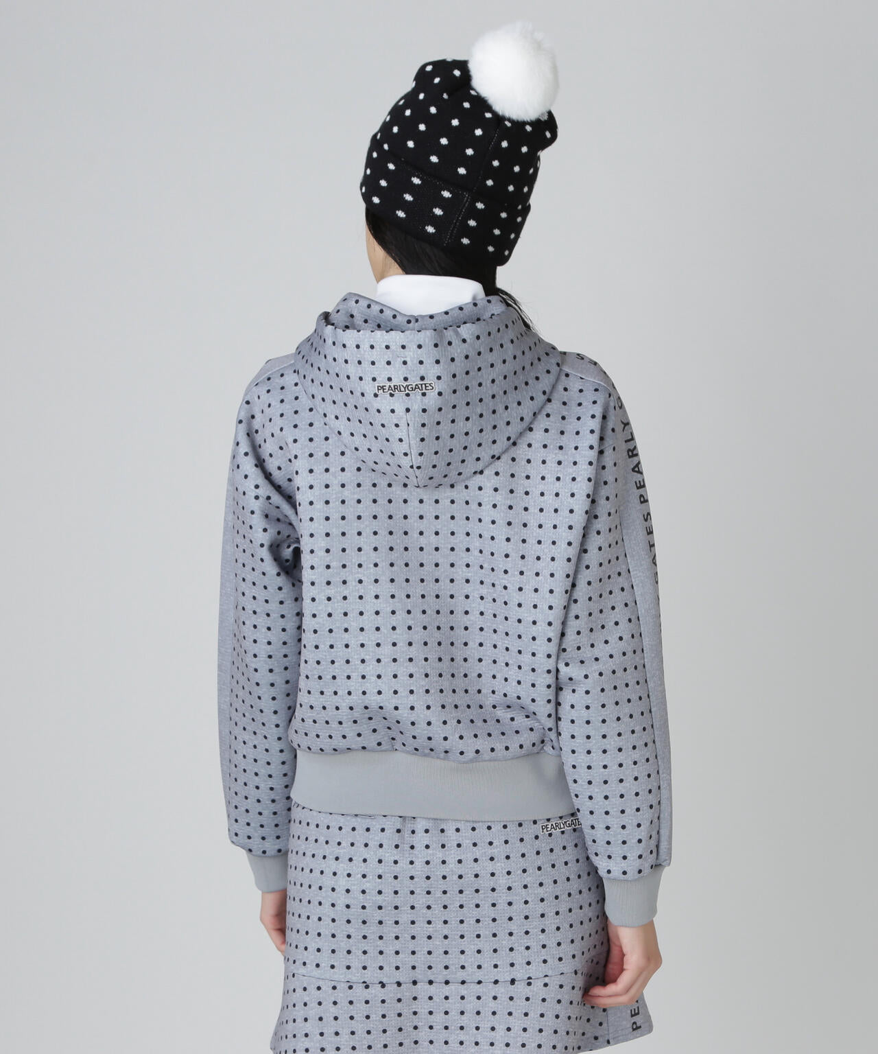 ダブルフェイス フルジップフーディ <ミニドット柄>