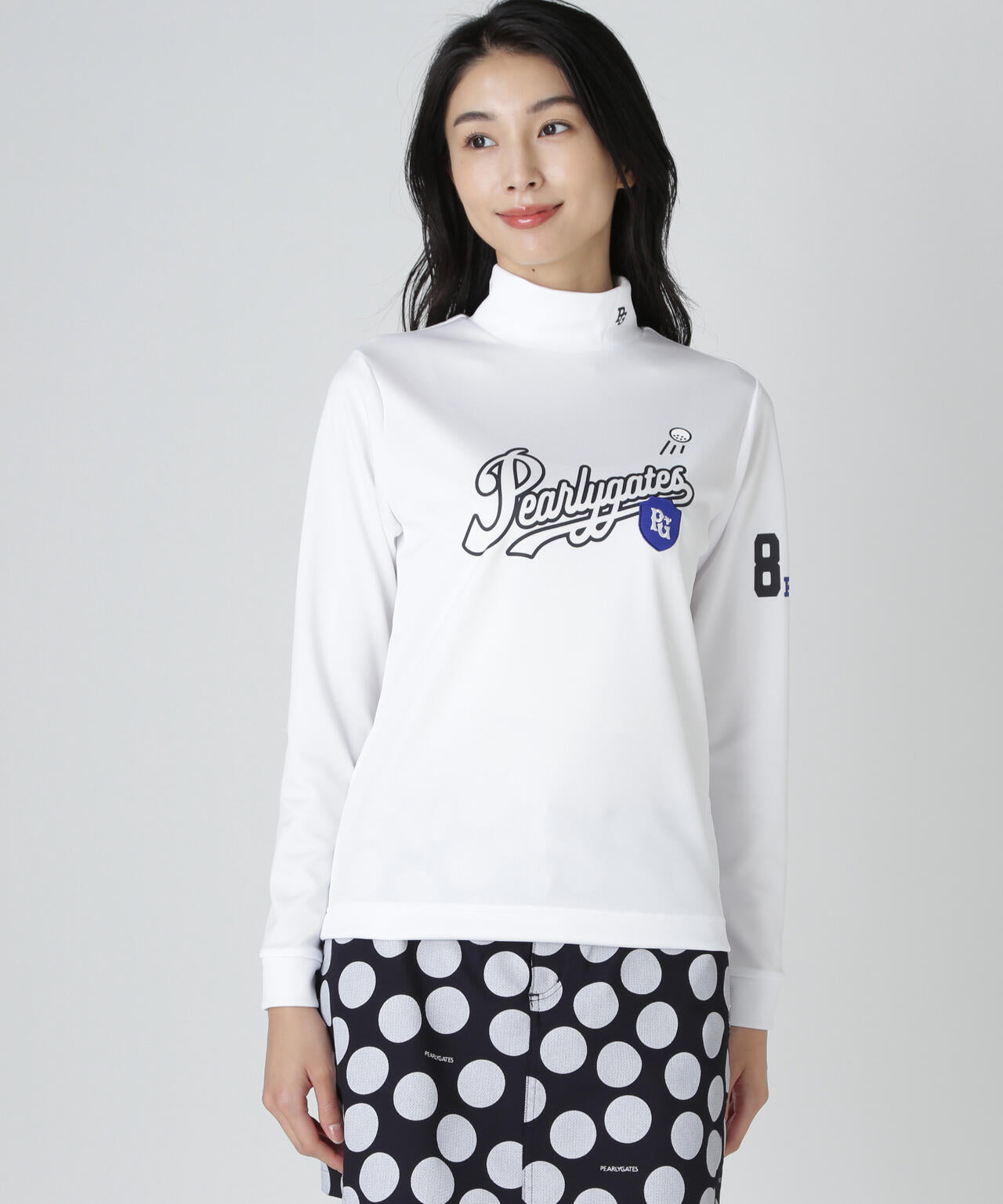 鹿の子ダンボールゼブラ長袖ハイネックカットソー