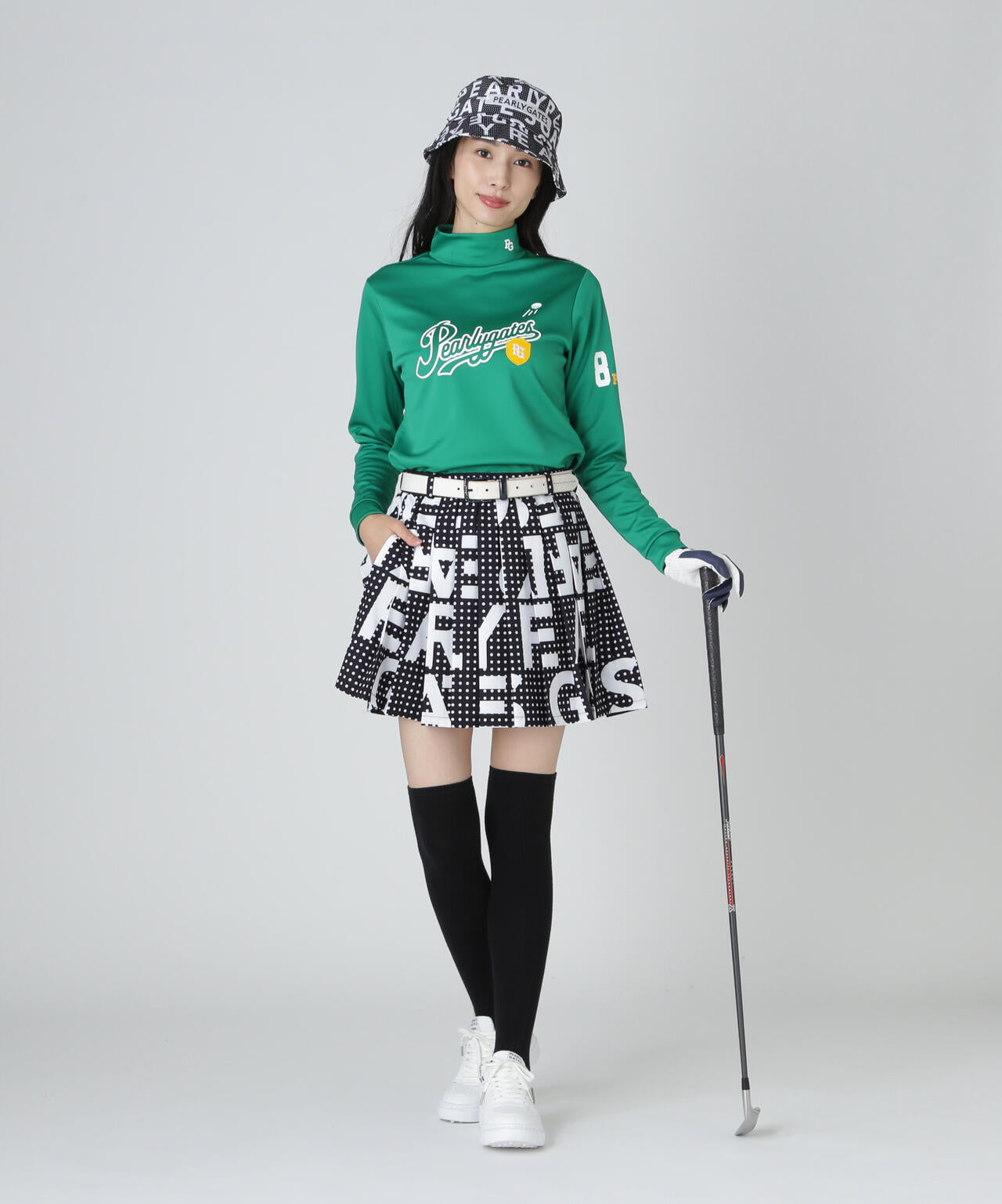 鹿の子ダンボールゼブラ長袖ハイネックカットソー