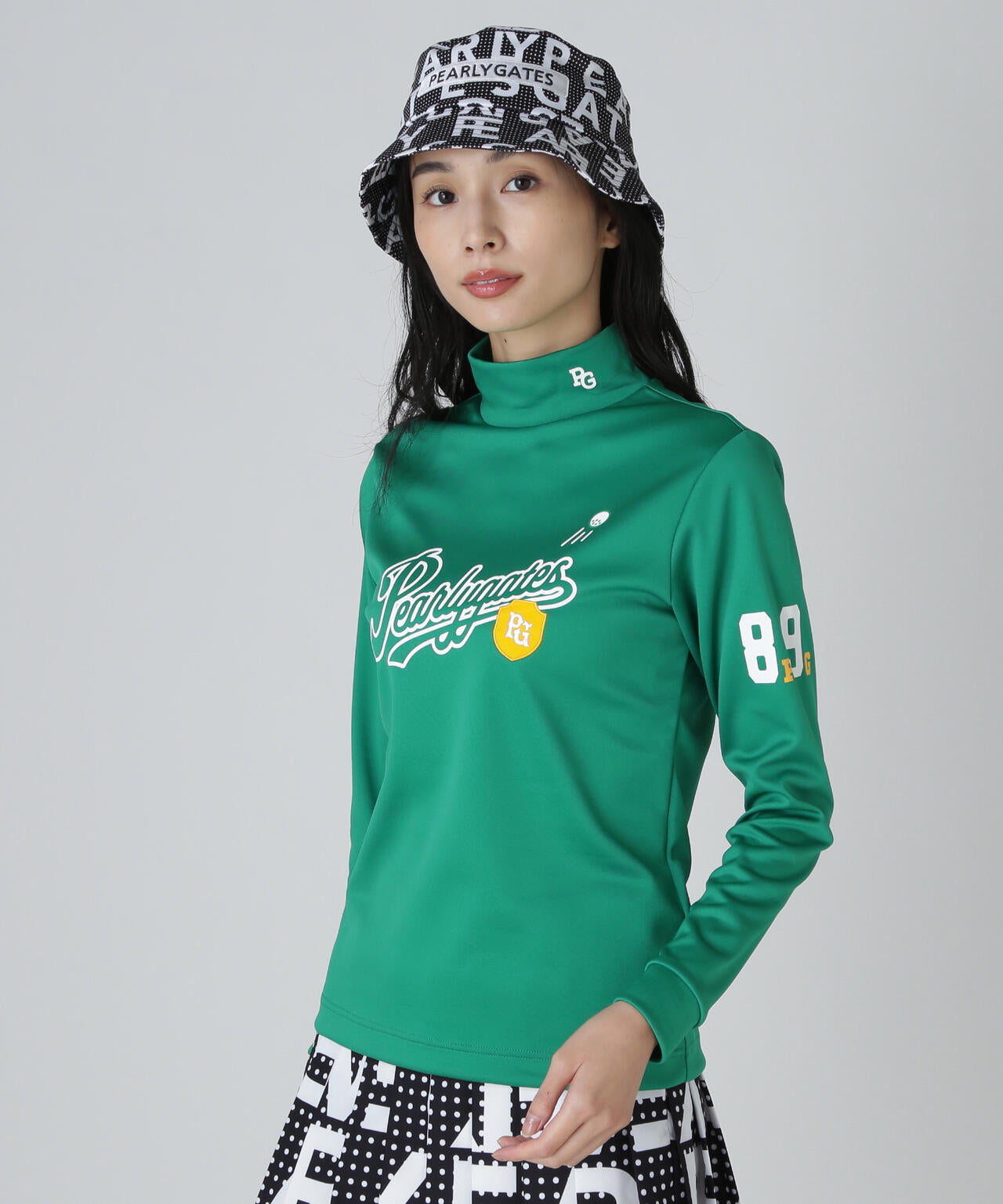 鹿の子ダンボールゼブラ長袖ハイネックカットソー