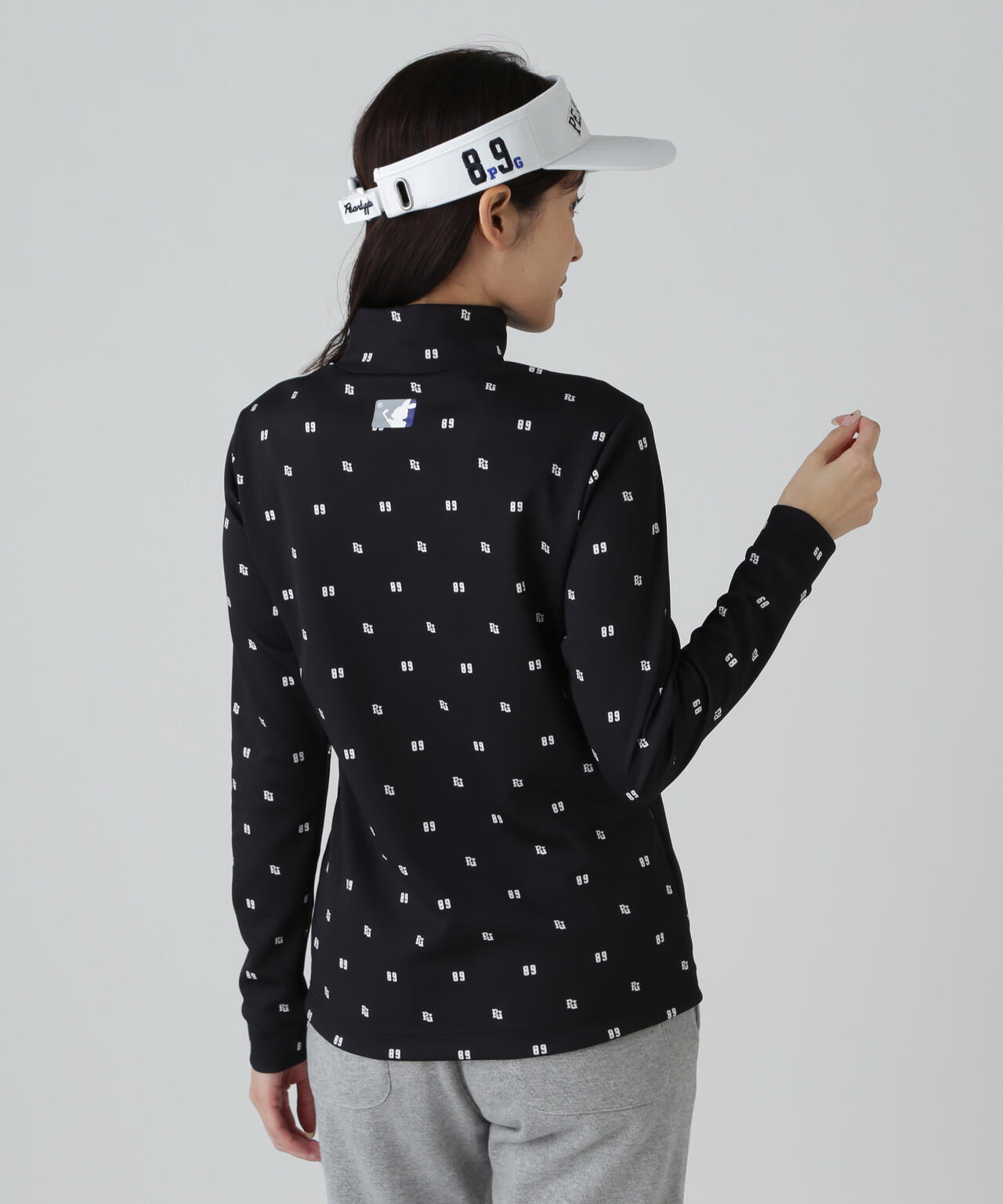 鹿の子ダンボールゼブラ長袖ハイネックカットソー <PG89ロゴ柄>