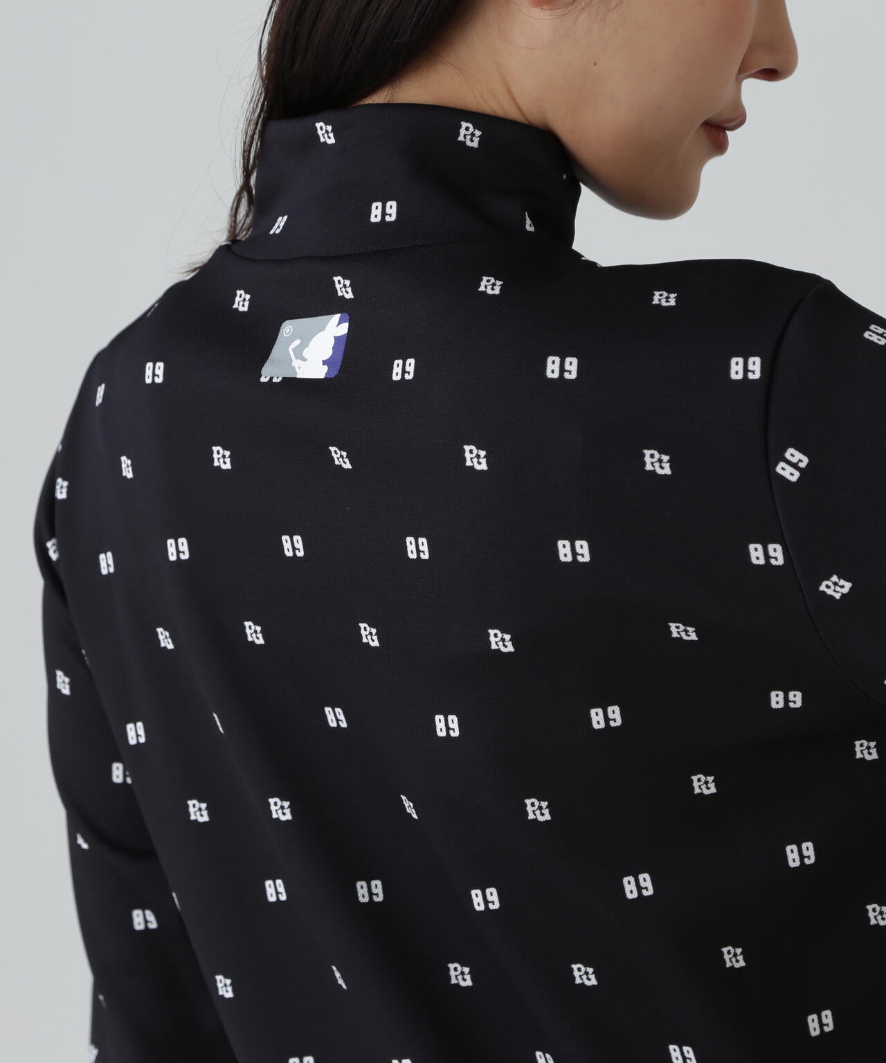 鹿の子ダンボールゼブラ長袖ハイネックカットソー <PG89ロゴ柄>