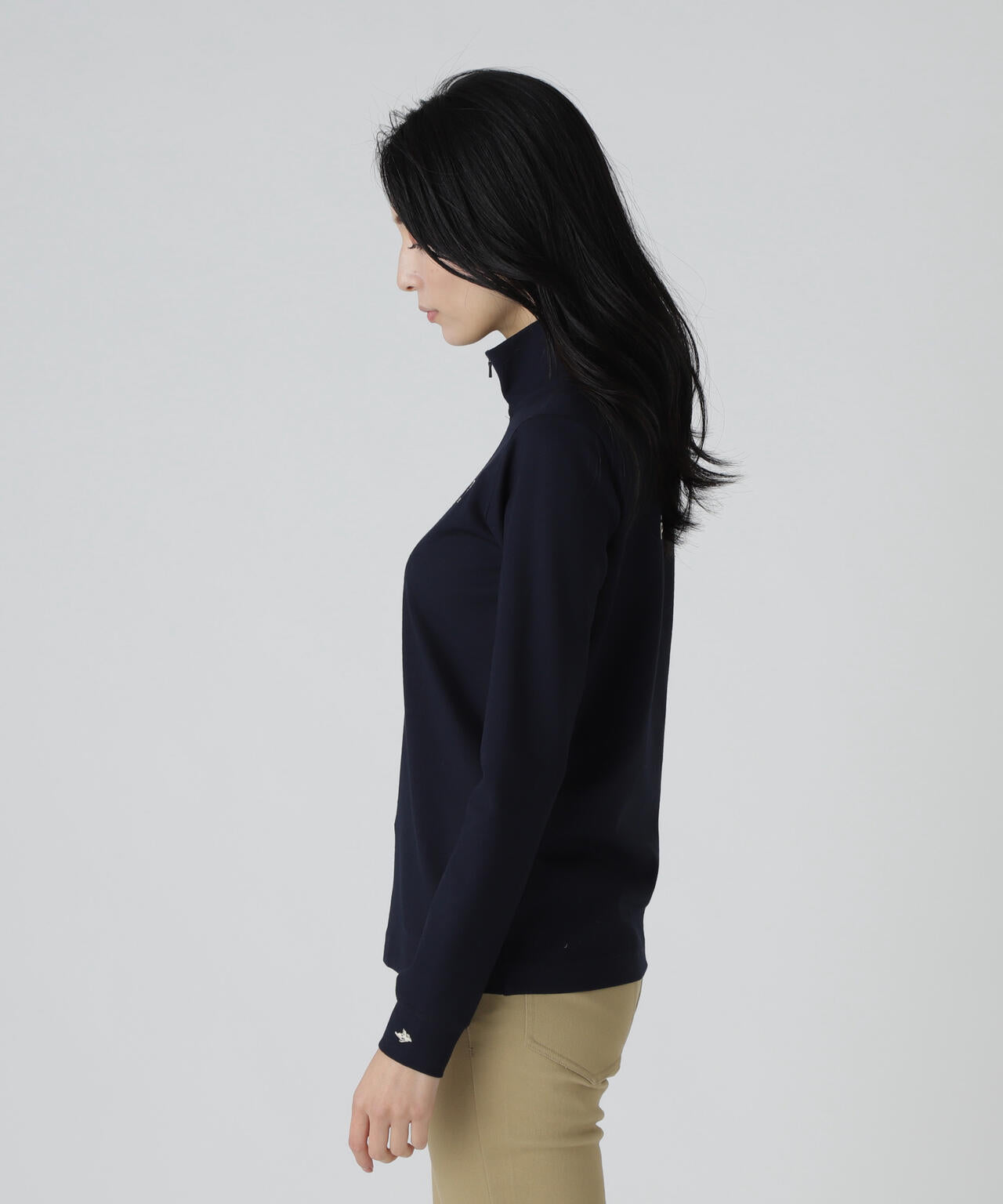 【PGHORSE】ソフトフィールポンチ長袖ハーフジップカットソー