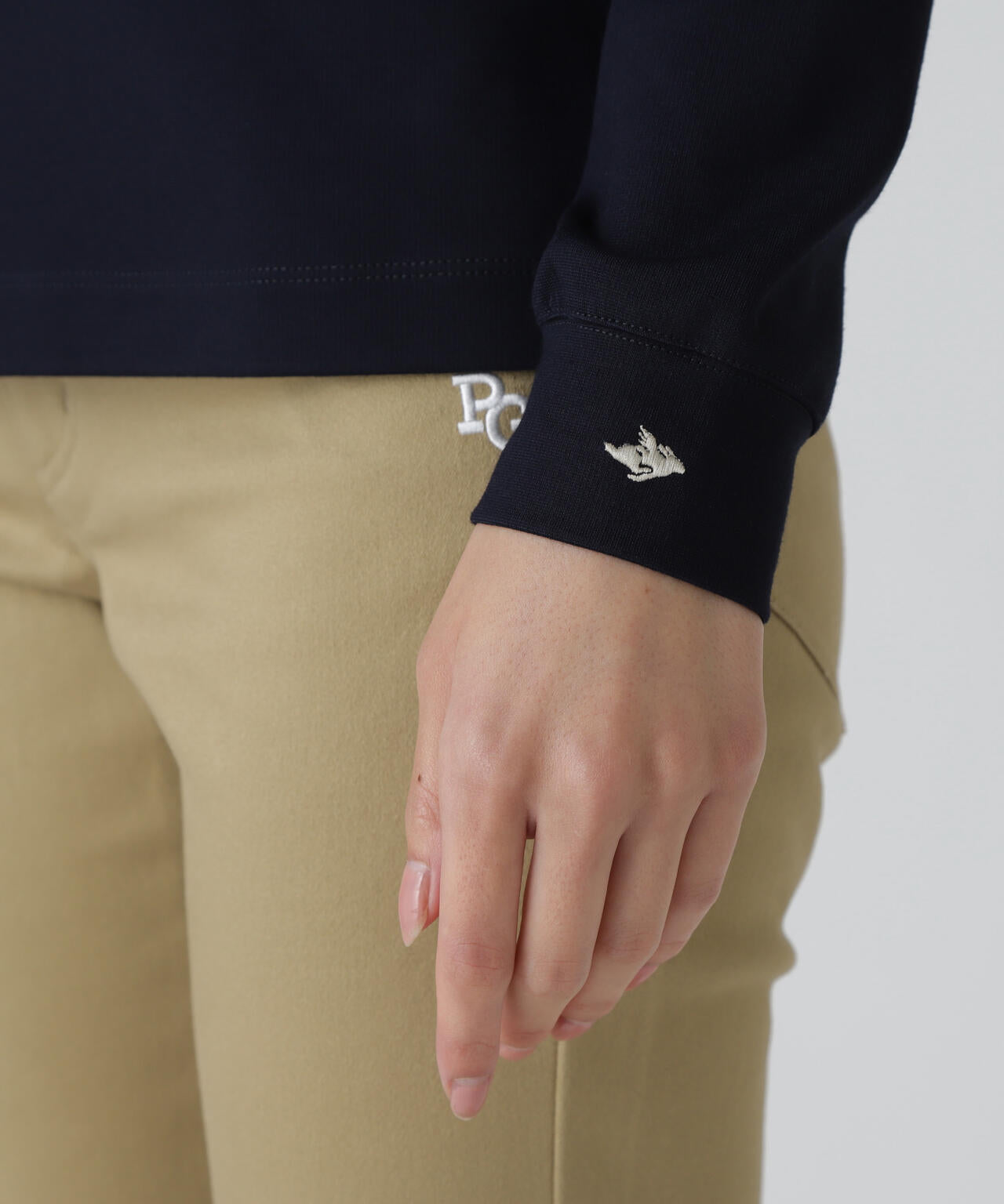 【PGHORSE】ソフトフィールポンチ長袖ハーフジップカットソー