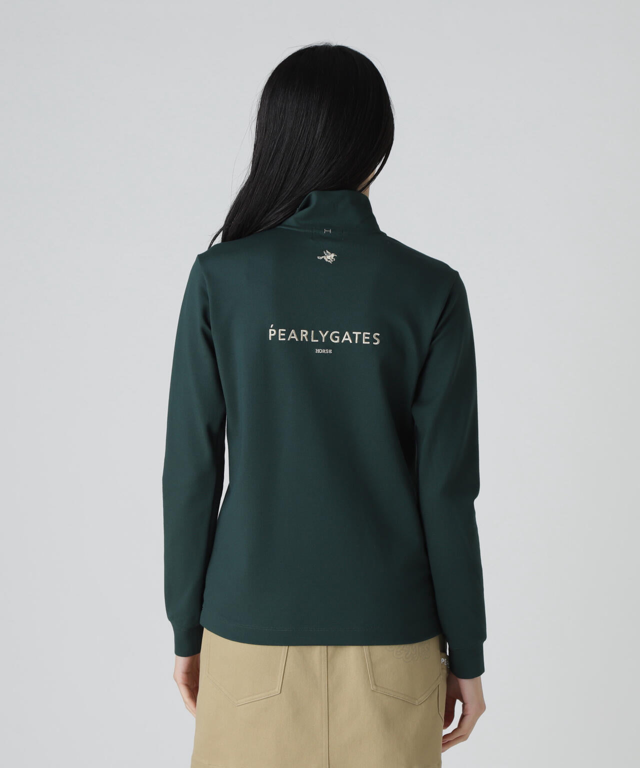 【PGHORSE】ソフトフィールポンチ長袖ハーフジップカットソー