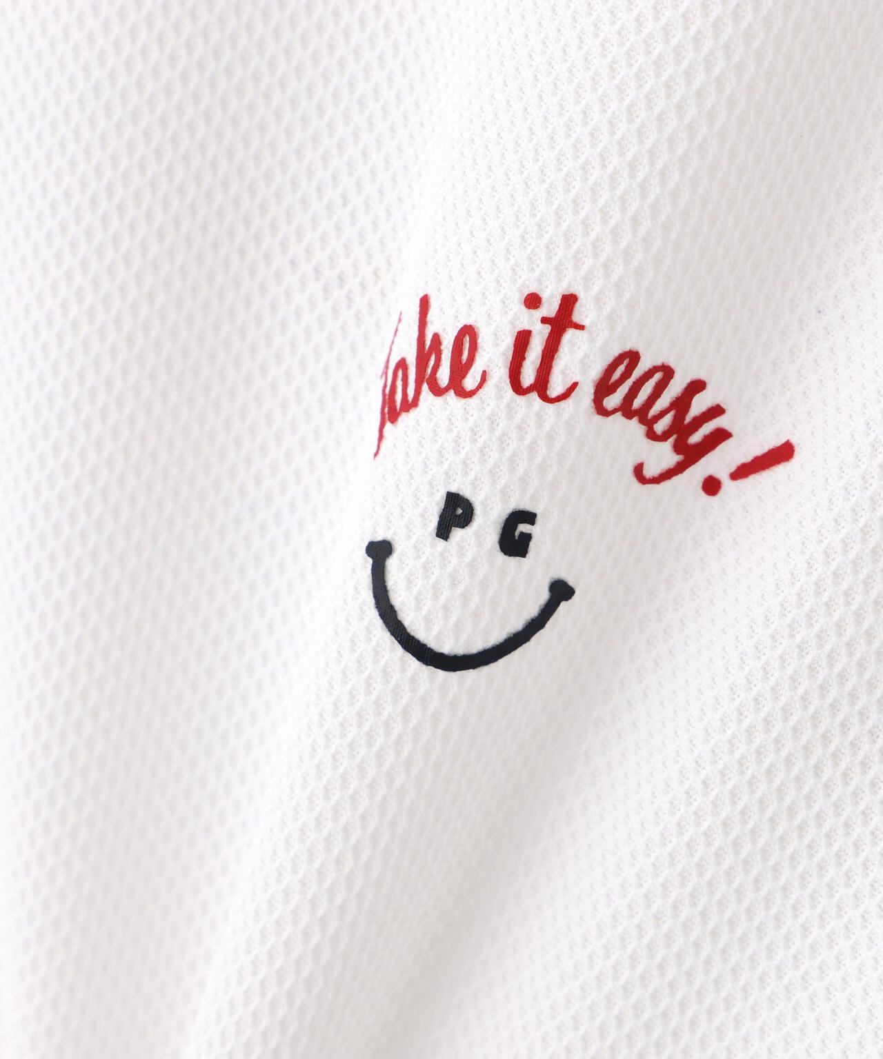 ハニカムカノコ半袖モックネックカットソー