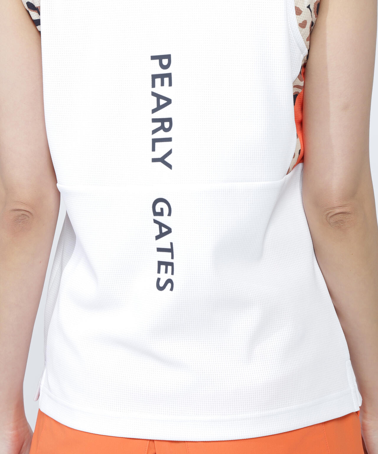 アクアツイストドットメッシュスリーブレスモックネックカットソー