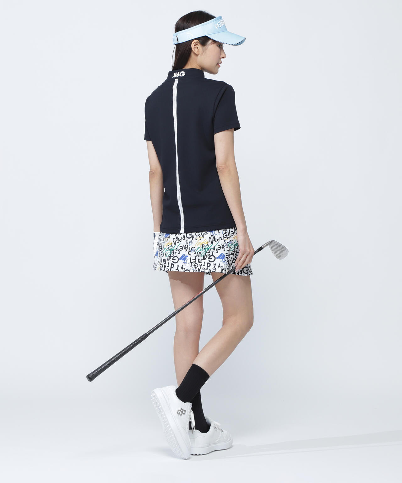 ポップコーンカノコ×メッシュ半袖ハイネックカットソー