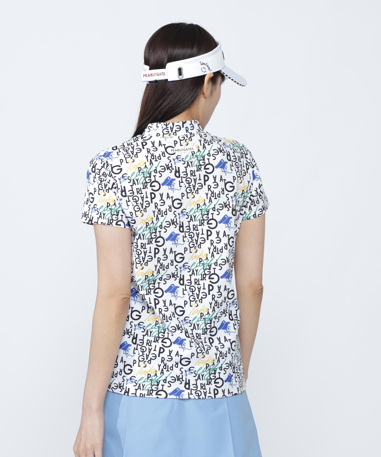 BALLくんロゴ総柄プリント半袖モックネックカットソー