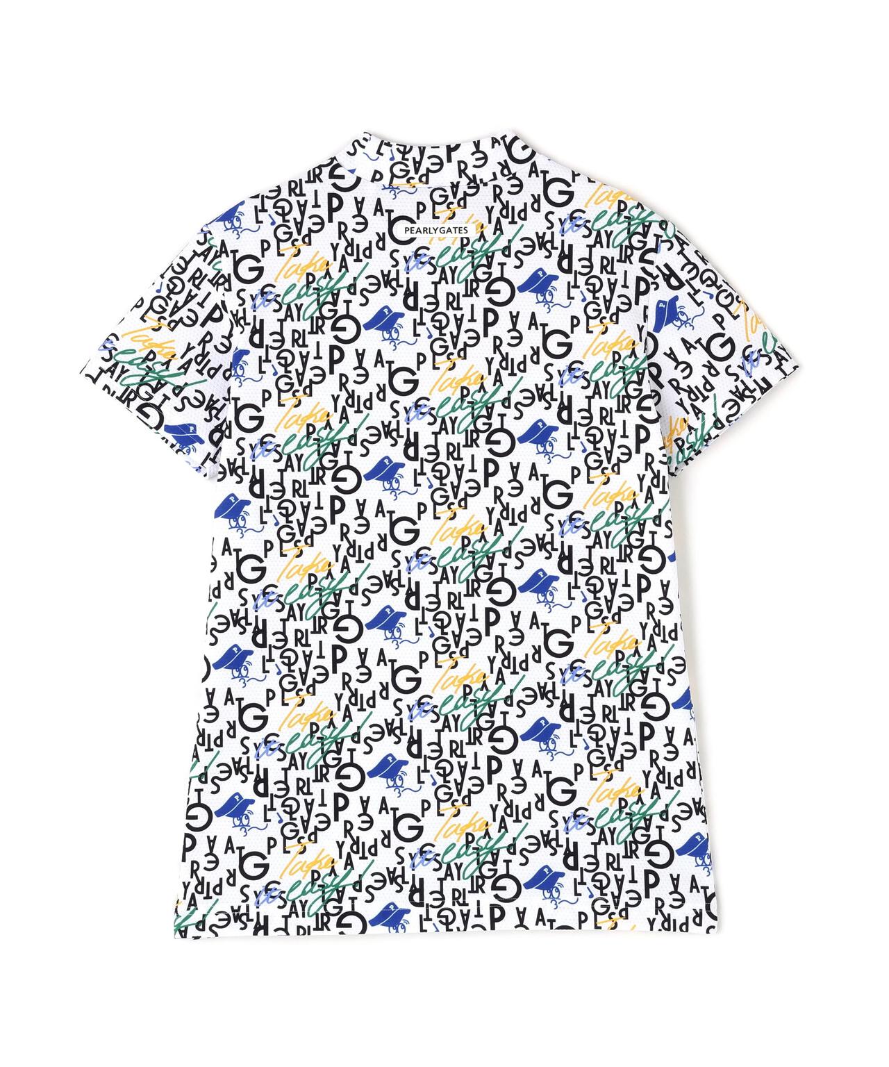 BALLくんロゴ総柄プリント半袖モックネックカットソー