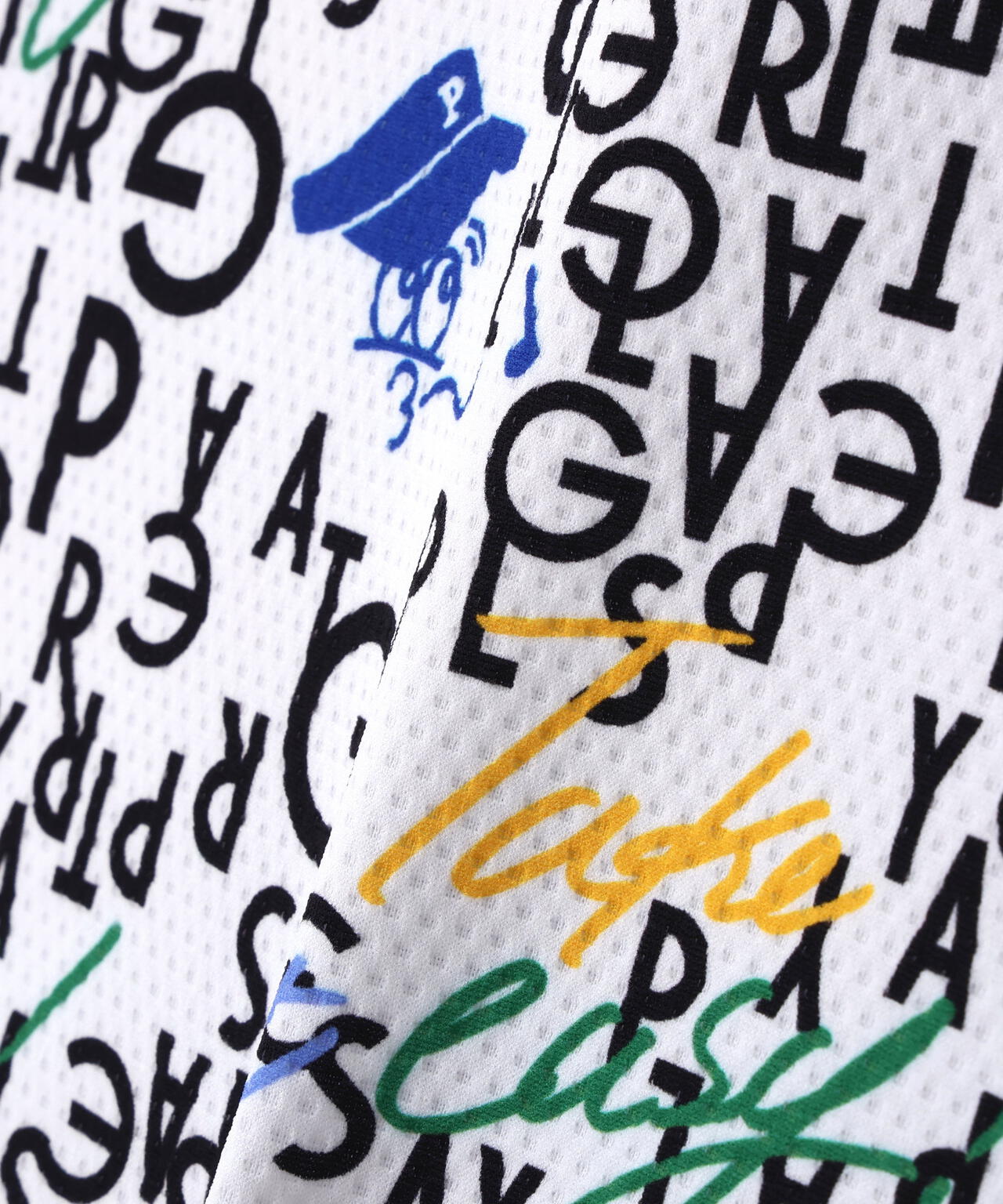 BALLくんロゴ総柄プリント半袖モックネックカットソー