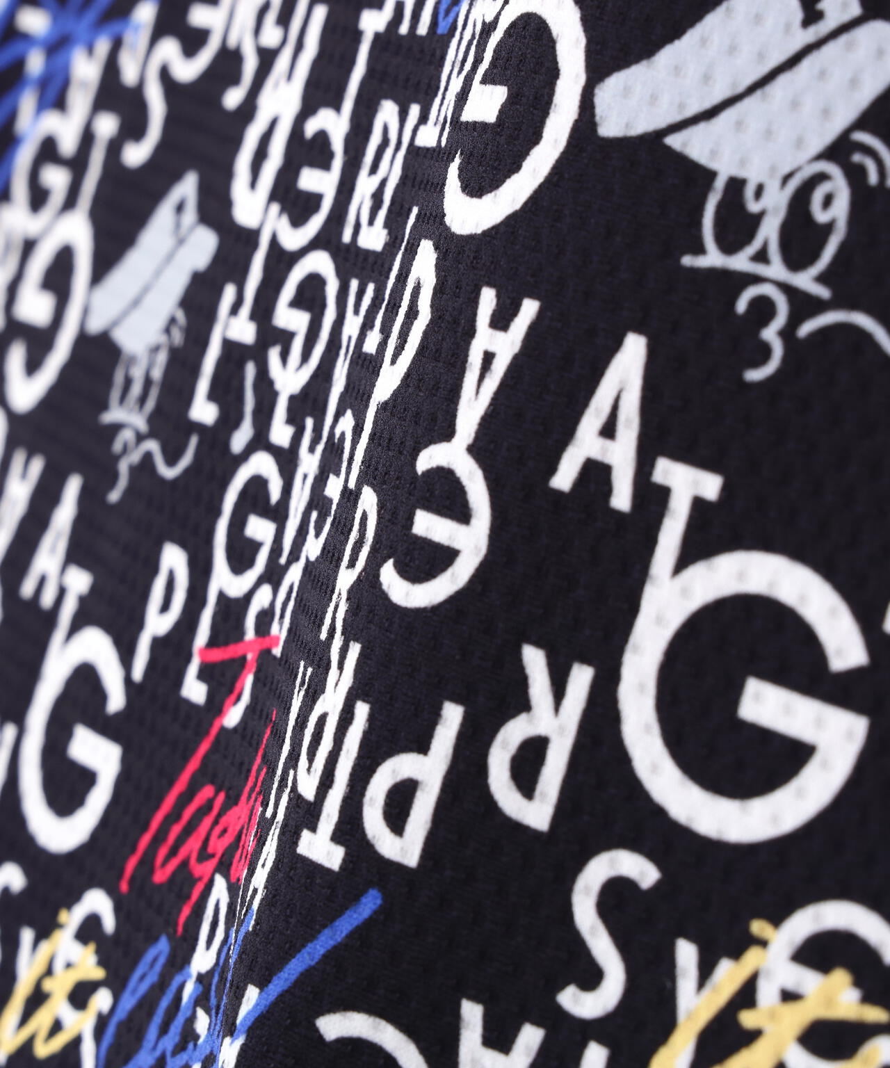 BALLくんロゴ総柄プリント半袖モックネックカットソー