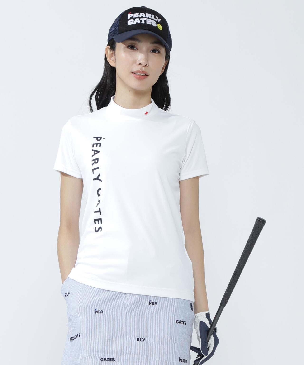 ルークールスムース半袖モックネックカットソー