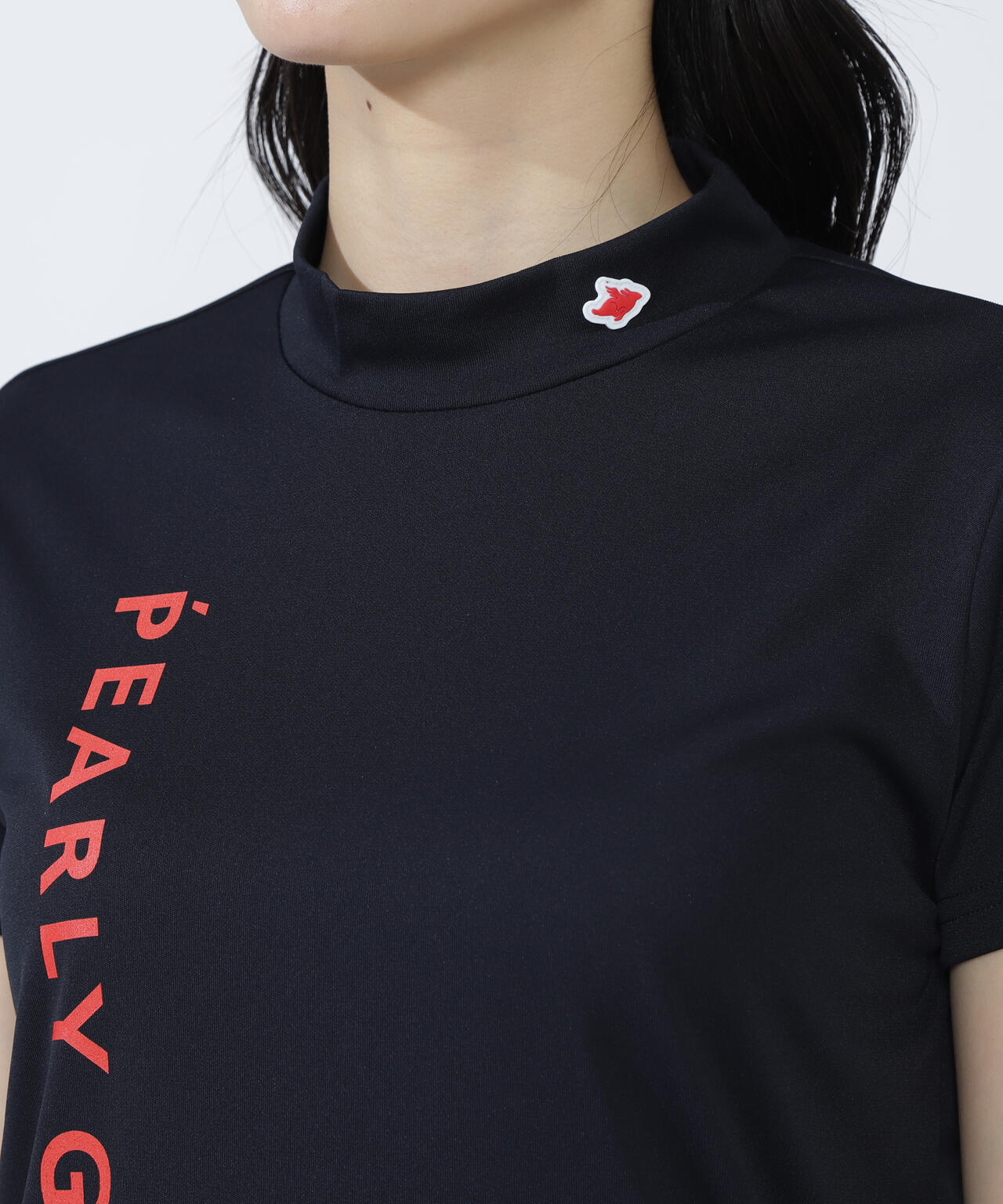 ルークールスムース半袖モックネックカットソー