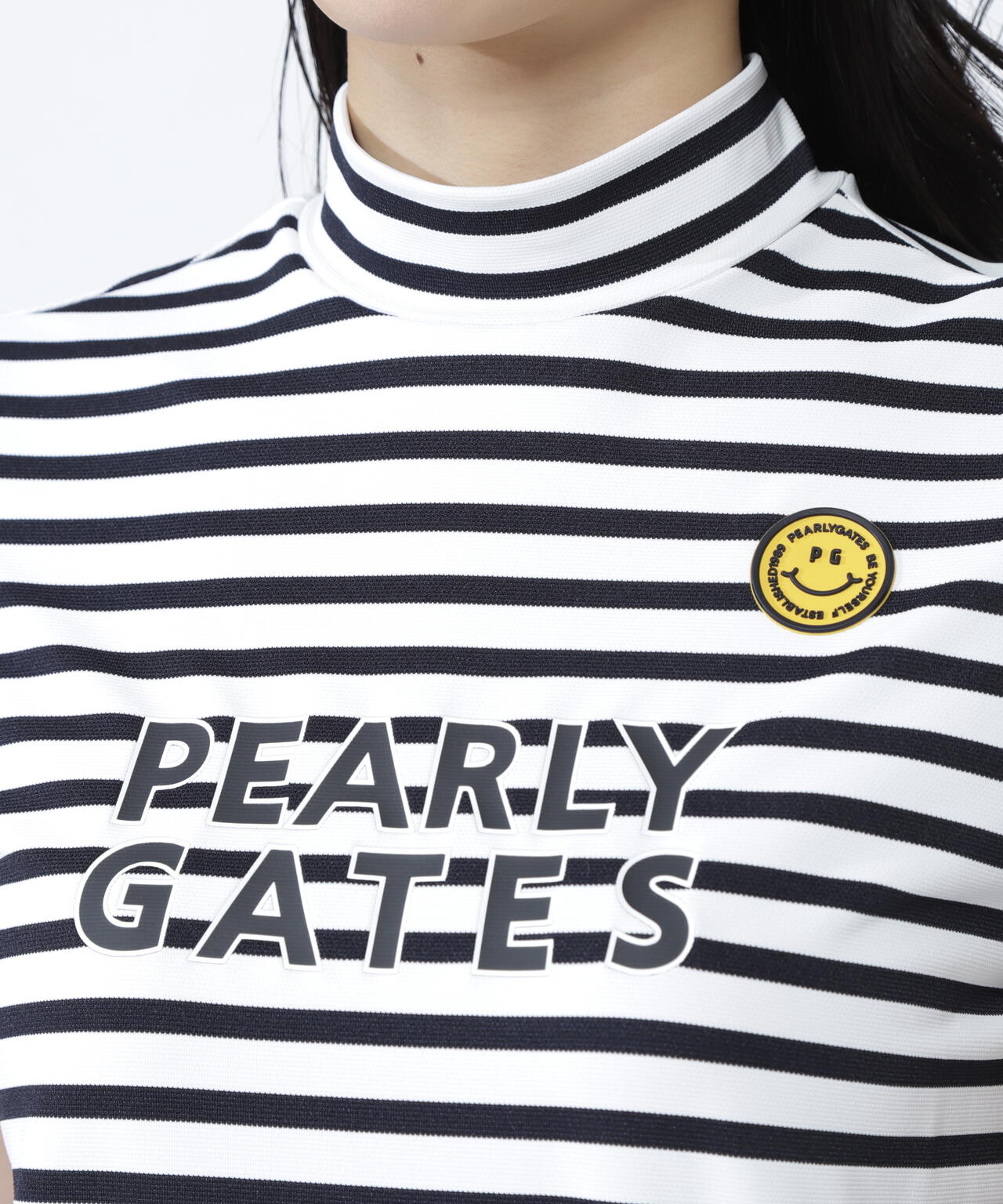 PG is PG ベアカノコ半袖ハイネックカットソー <ボーダー柄>