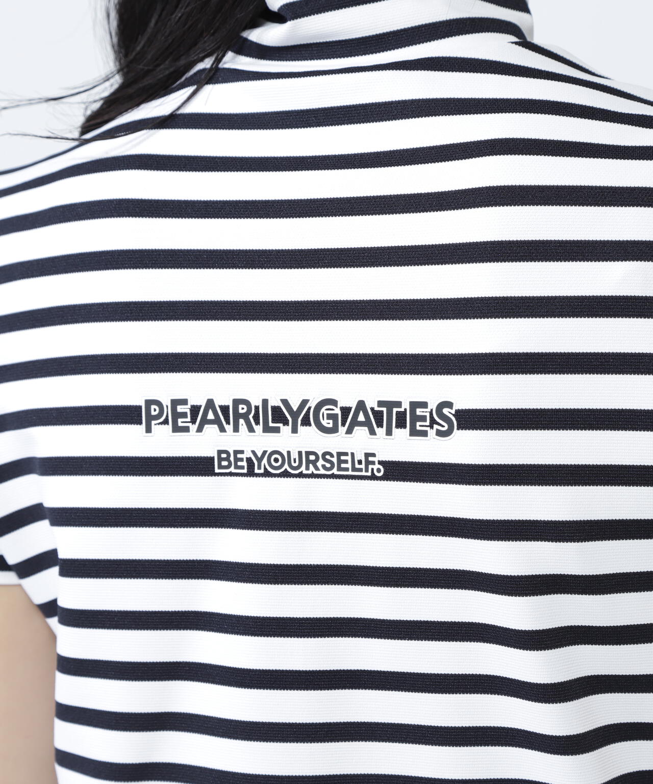 【PG is PG】 ベアカノコ半袖ハイネックカットソー <ボーダー柄>