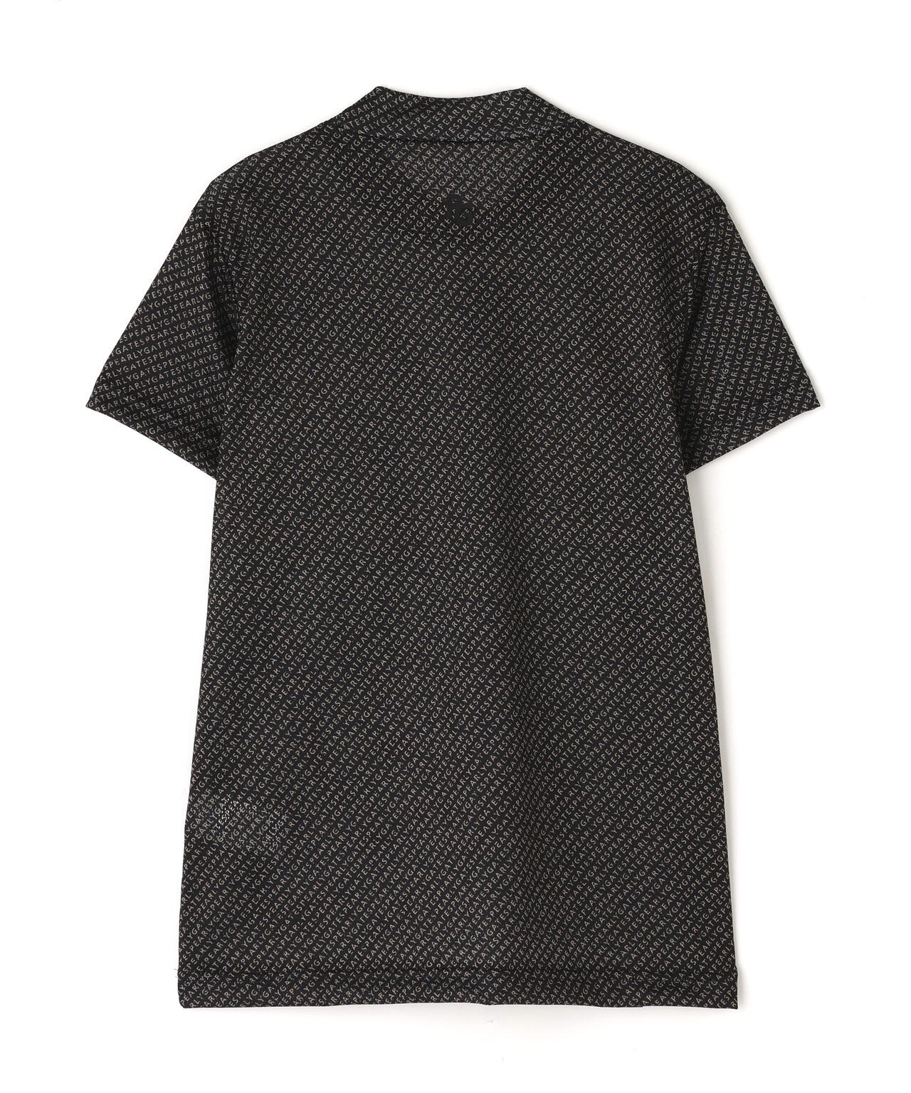 KAZEメッシュ半袖ハイネックカットソー <ロゴバイヤスボーダー柄>