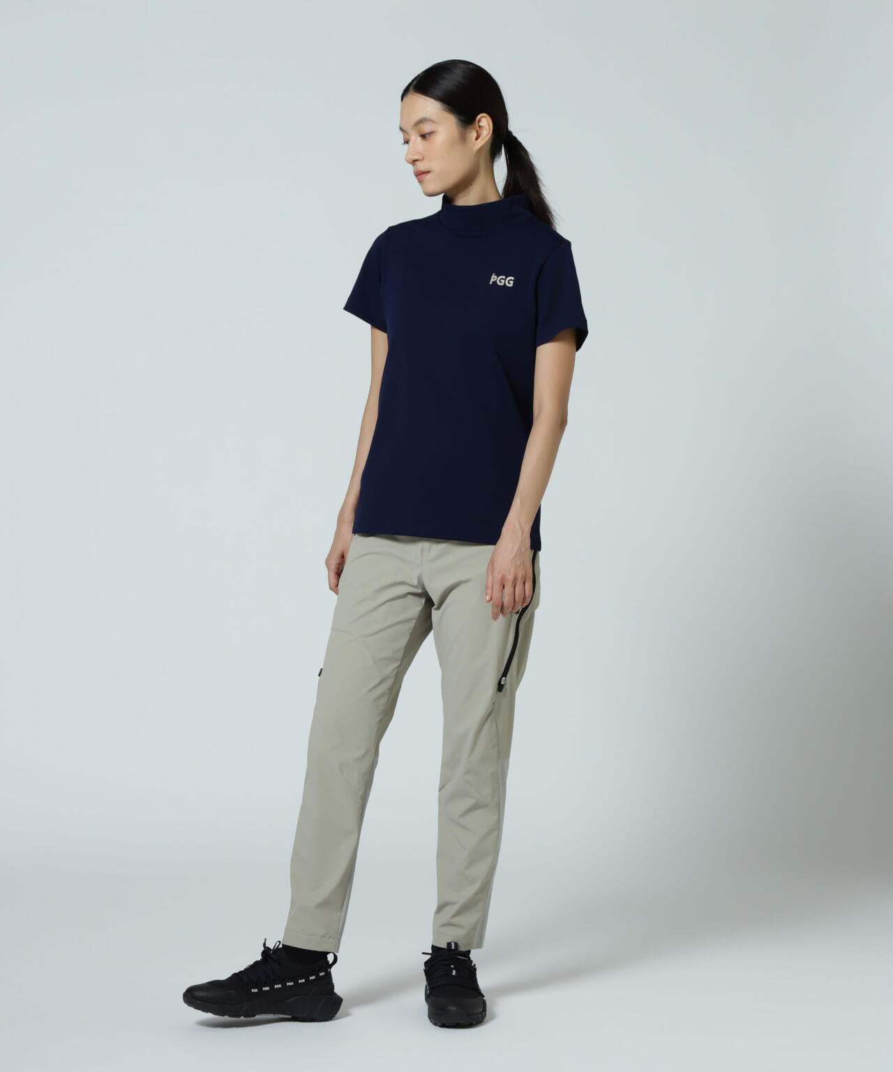 【PGG】【直営店舗&公式オンライン限定】エプシロンダブルメッシュ半袖ハイネックカットソー (LADIES)