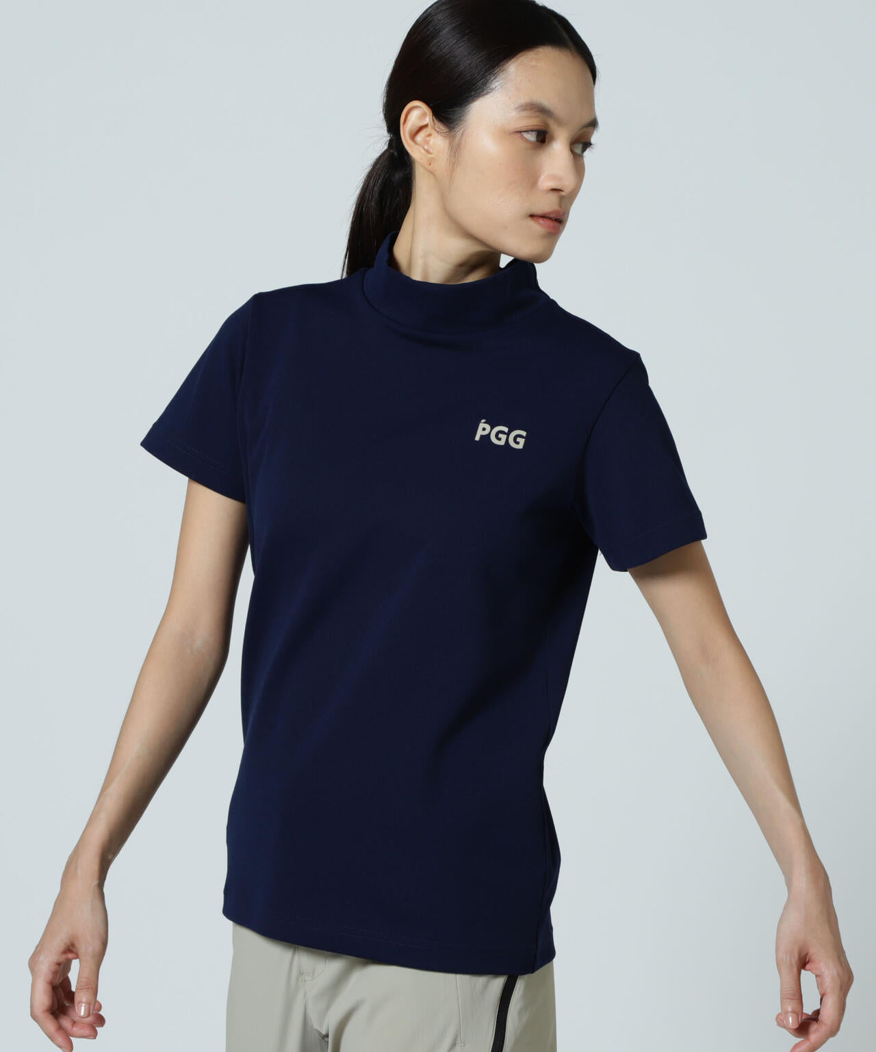 【PGG】【直営店舗&公式オンライン限定】エプシロンダブルメッシュ半袖ハイネックカットソー (LADIES)
