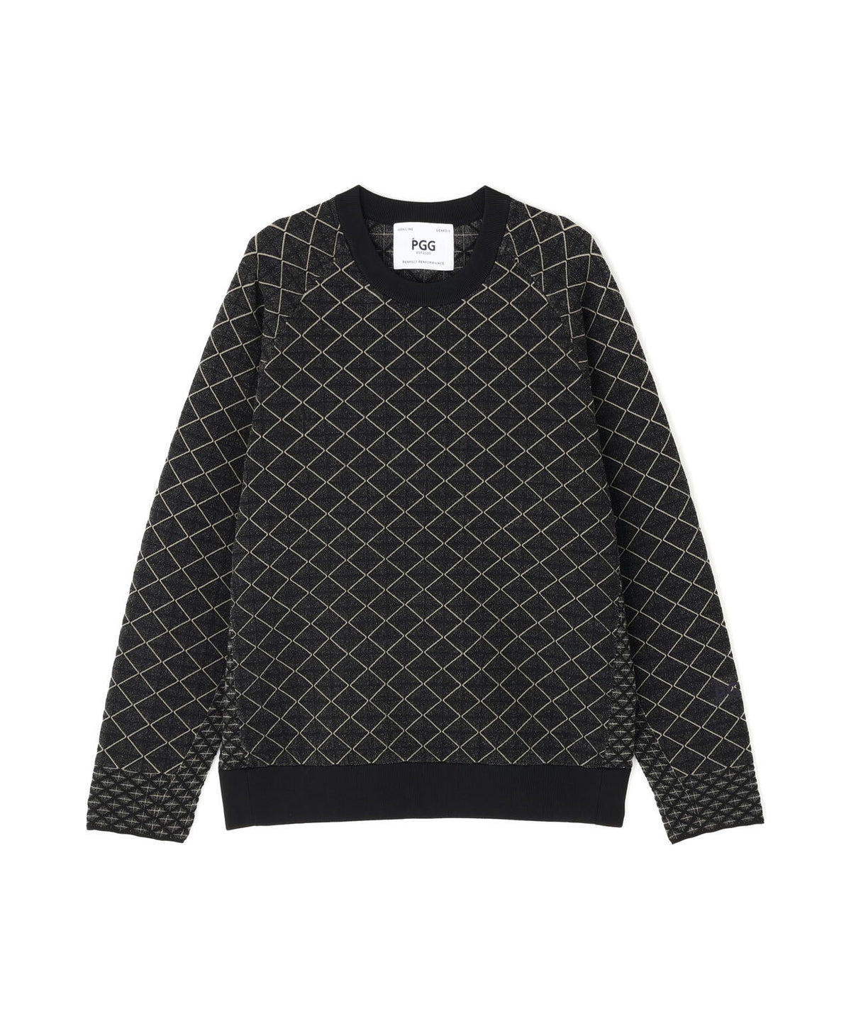 【PGG】【直営店舗&公式オンライン限定】地柄ポリエステルヤーンmm クルーネックニットプルオーバー (LADIES)