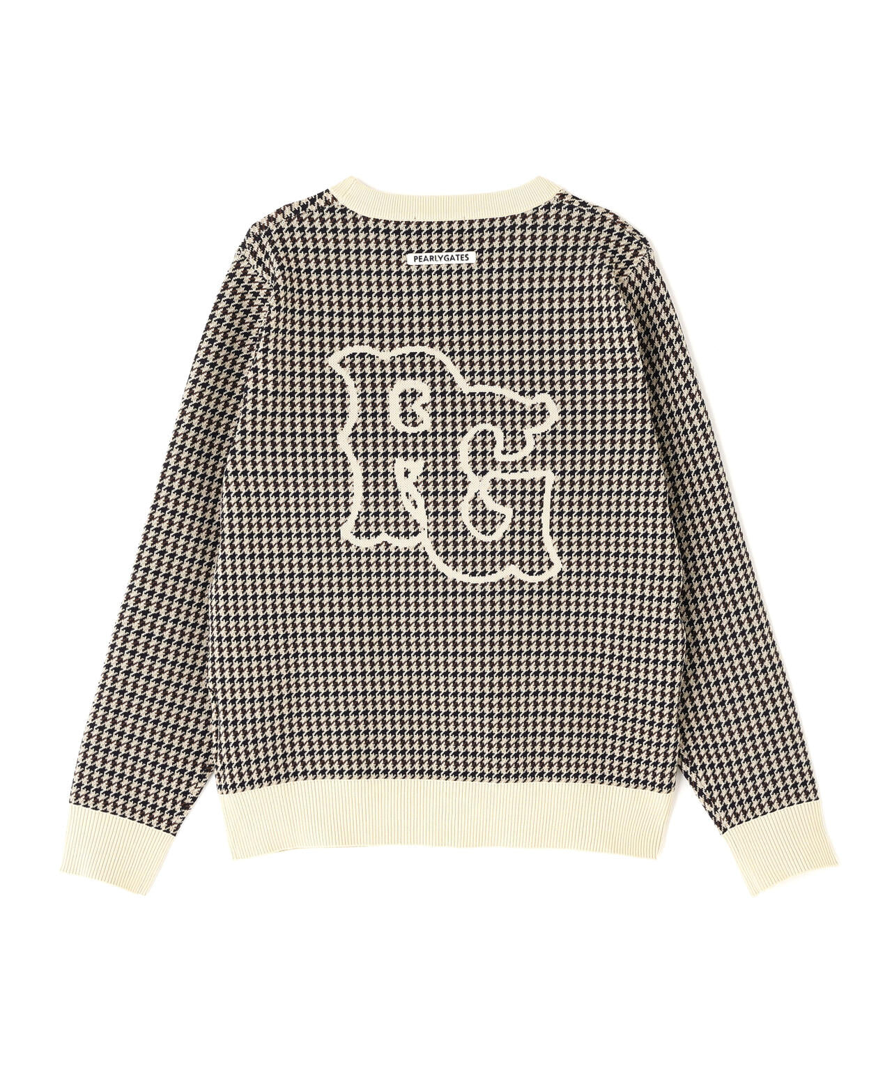 14Gダブルジャガードクルーネックニットプルオーバー <ガンクラブチェック柄>