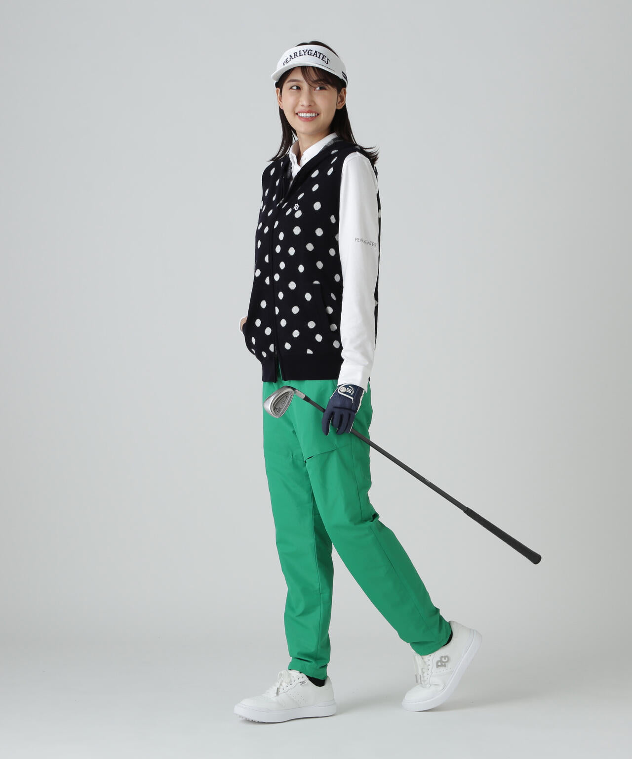 14Gダブルジャガードカシミヤ混フルジップニットフーディベスト <ランダムドット柄>