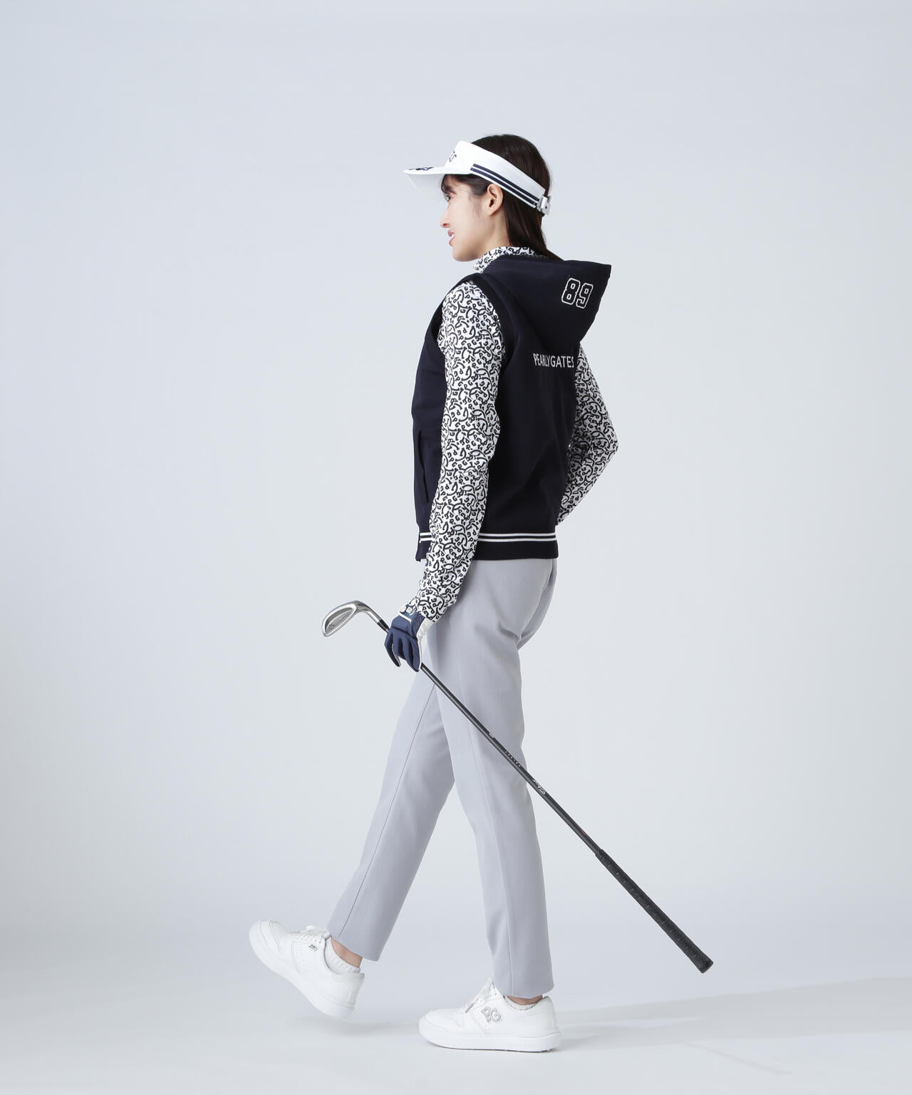 ジャガードリバーシブル フルジップフーディニットベスト