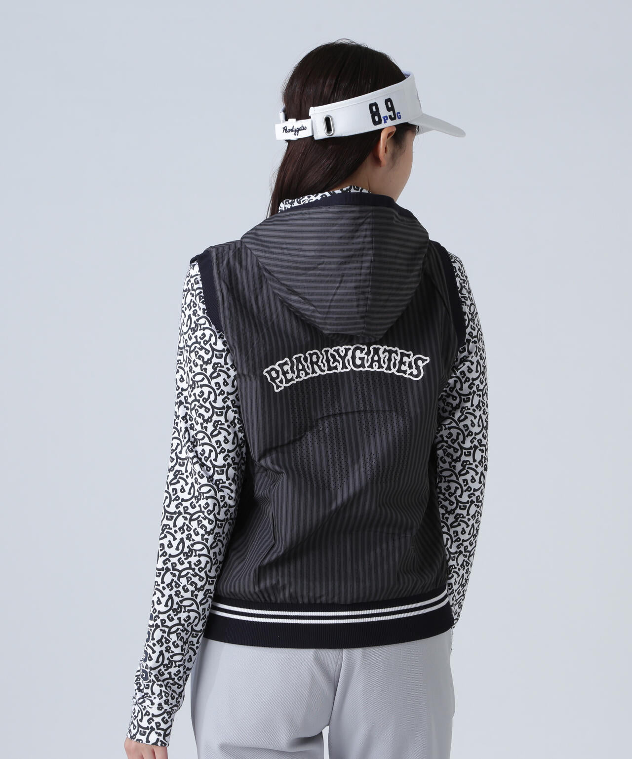 ジャガードリバーシブル フルジップフーディニットベスト