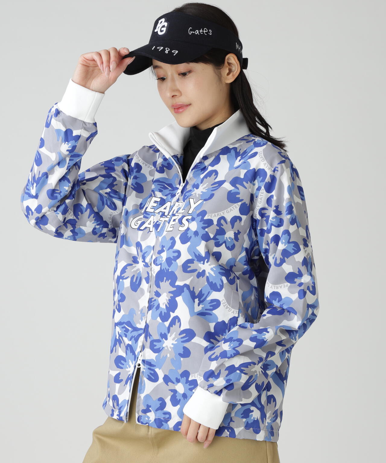 PGisPGNyリップ_タフレックス×サーモトロン中綿ツインブルゾン <ラフ花ロゴ小柄>