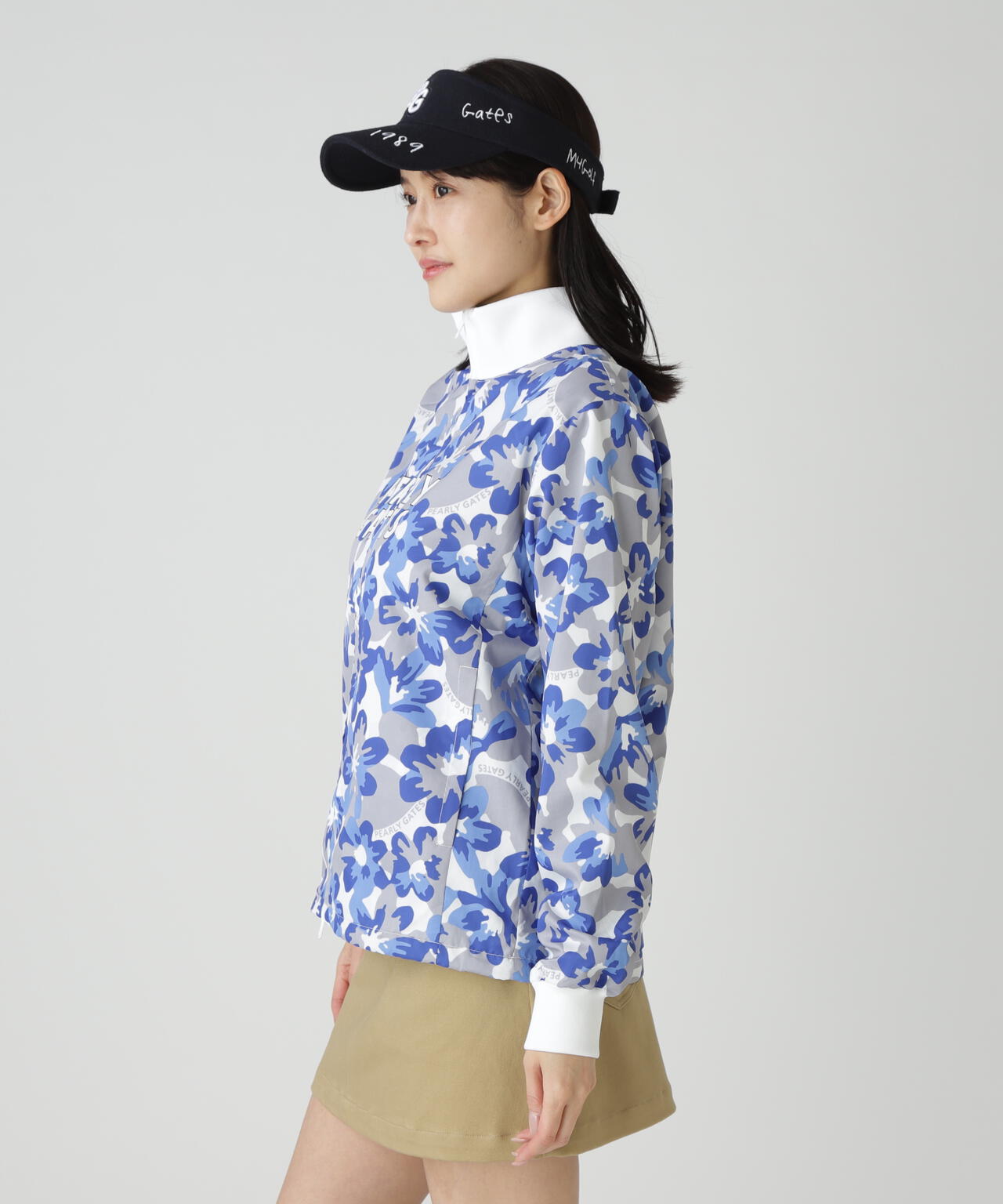 PGisPGNyリップ_タフレックス×サーモトロン中綿ツインブルゾン <ラフ花ロゴ小柄>