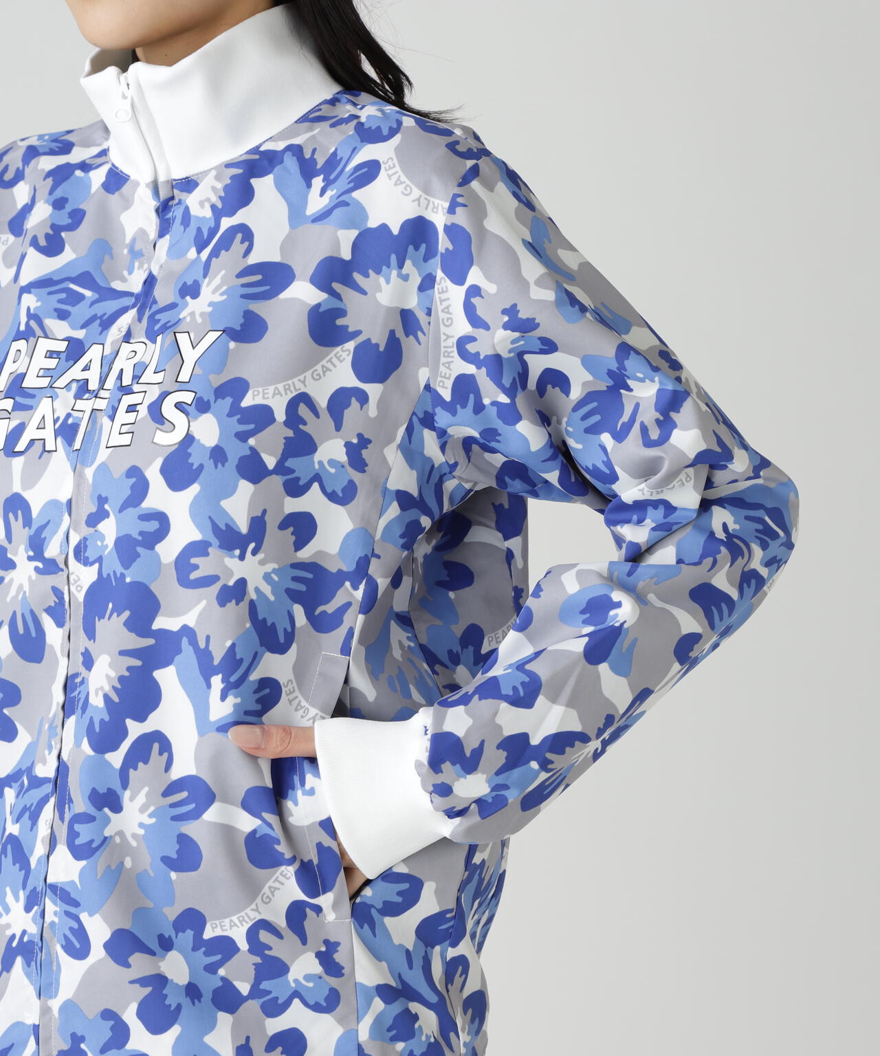 PGisPGNyリップ_タフレックス×サーモトロン中綿ツインブルゾン <ラフ花ロゴ小柄>