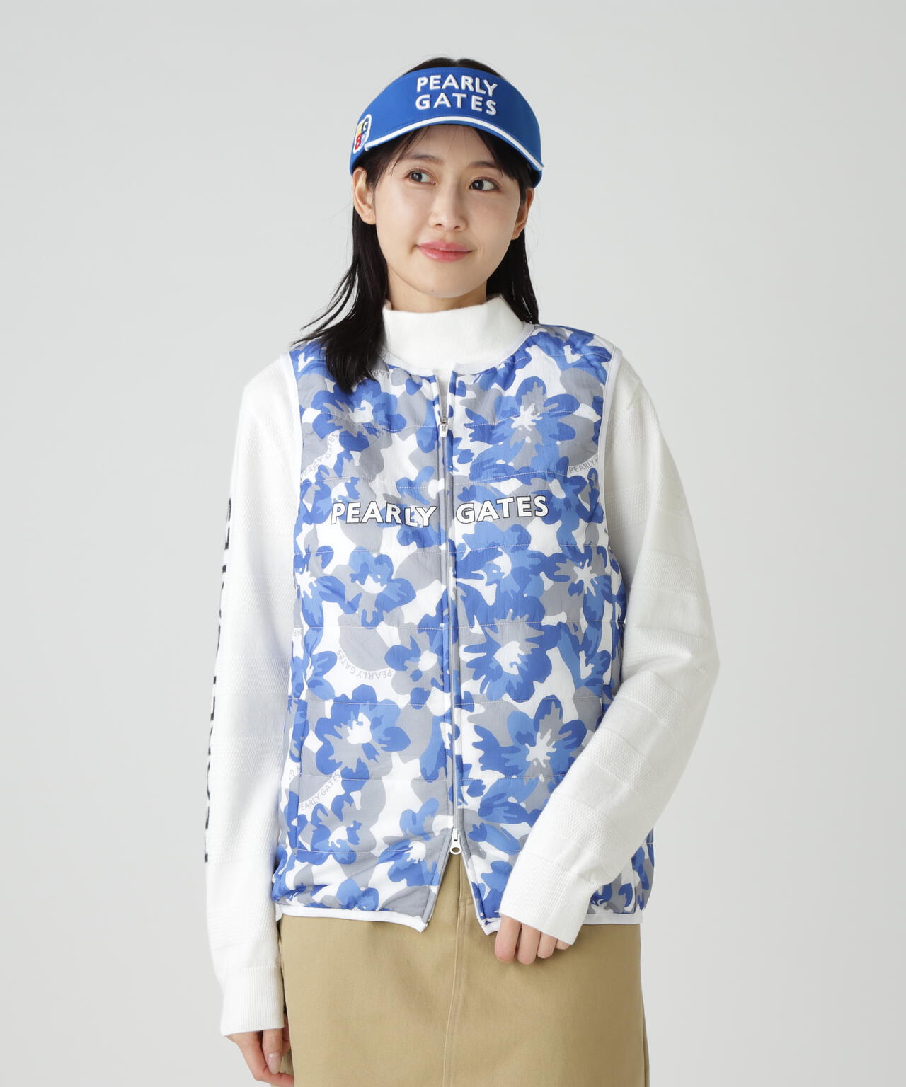 PGisPGNyリップ_タフレックス×サーモトロン中綿ツインブルゾン <ラフ花ロゴ小柄>