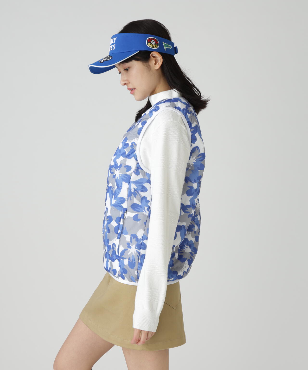 PGisPGNyリップ_タフレックス×サーモトロン中綿ツインブルゾン <ラフ花ロゴ小柄>