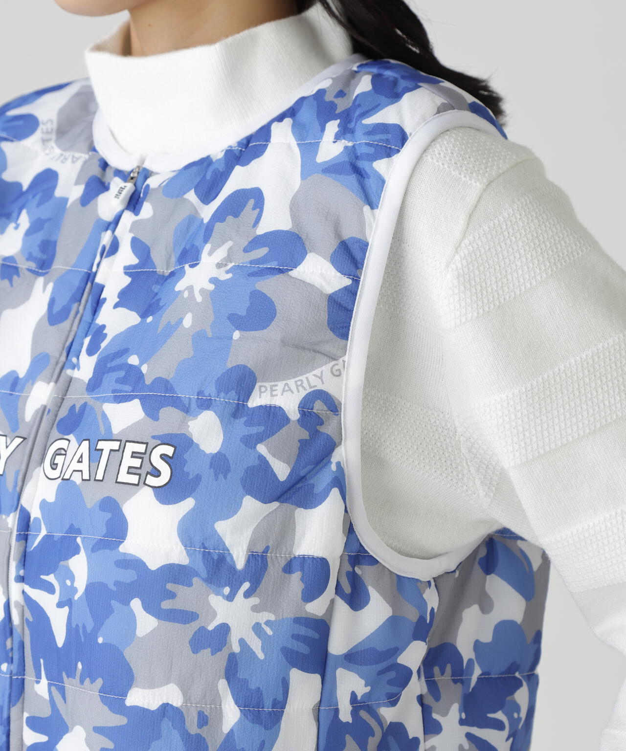 PGisPGNyリップ_タフレックス×サーモトロン中綿ツインブルゾン <ラフ花ロゴ小柄>