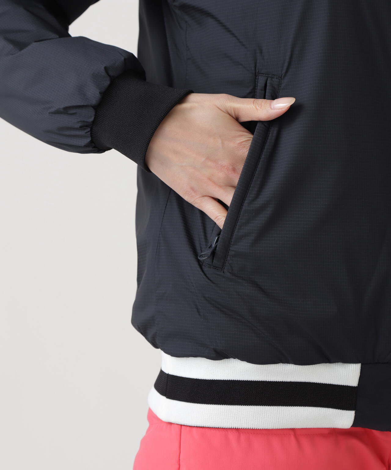 Nyストレッチリップストップ×超カルイシ中綿リバーシブルスタンドブルゾン