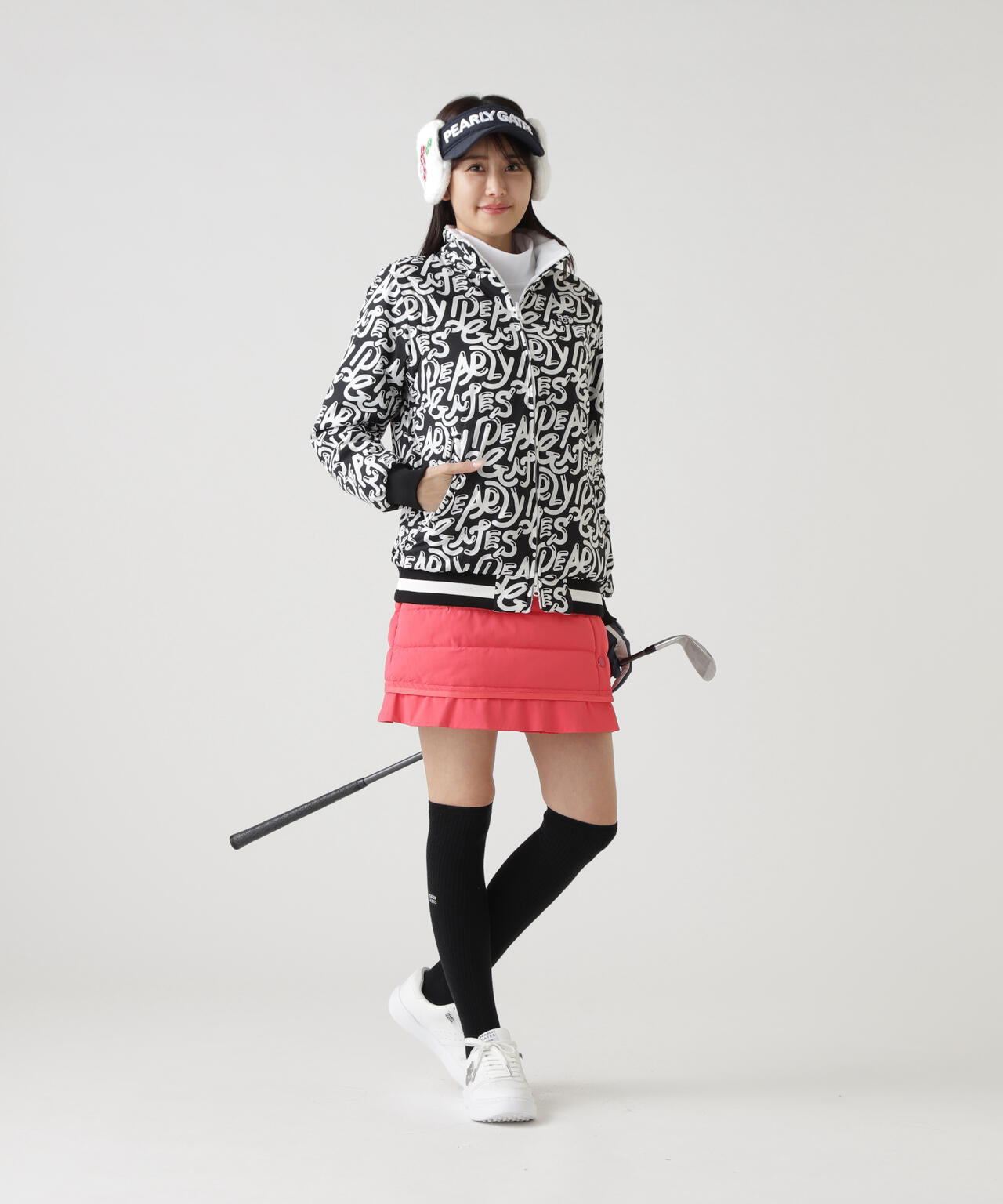 Nyストレッチリップストップ×超KARUISHI中綿リバーシブルスタンドブルゾン <ぷにぷにロゴ柄>