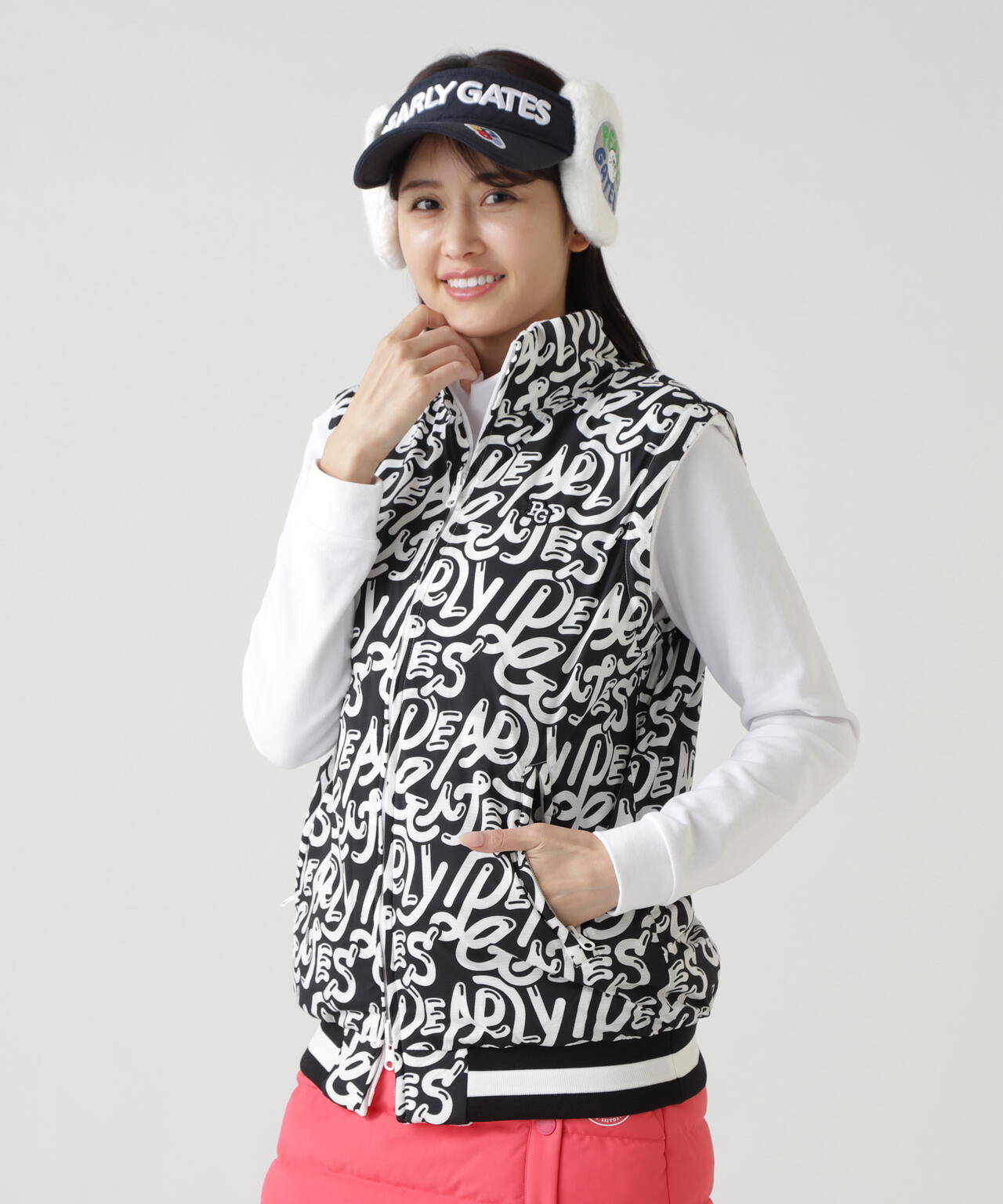 Nyストレッチリップストップ×超KARUISHI中綿リバーシブルスタンドブルゾン <ぷにぷにロゴ柄>